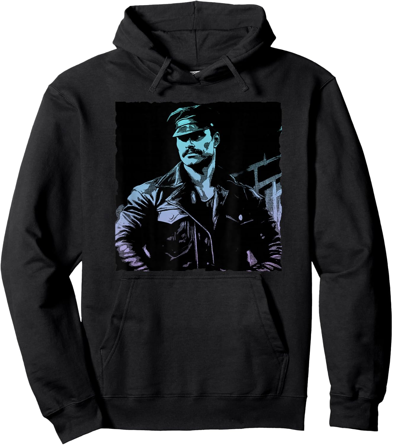 Retro Gay Daddy Leather Gay Biker - Bear Bearded Gay Pride Hoodie - Hoodie | Black