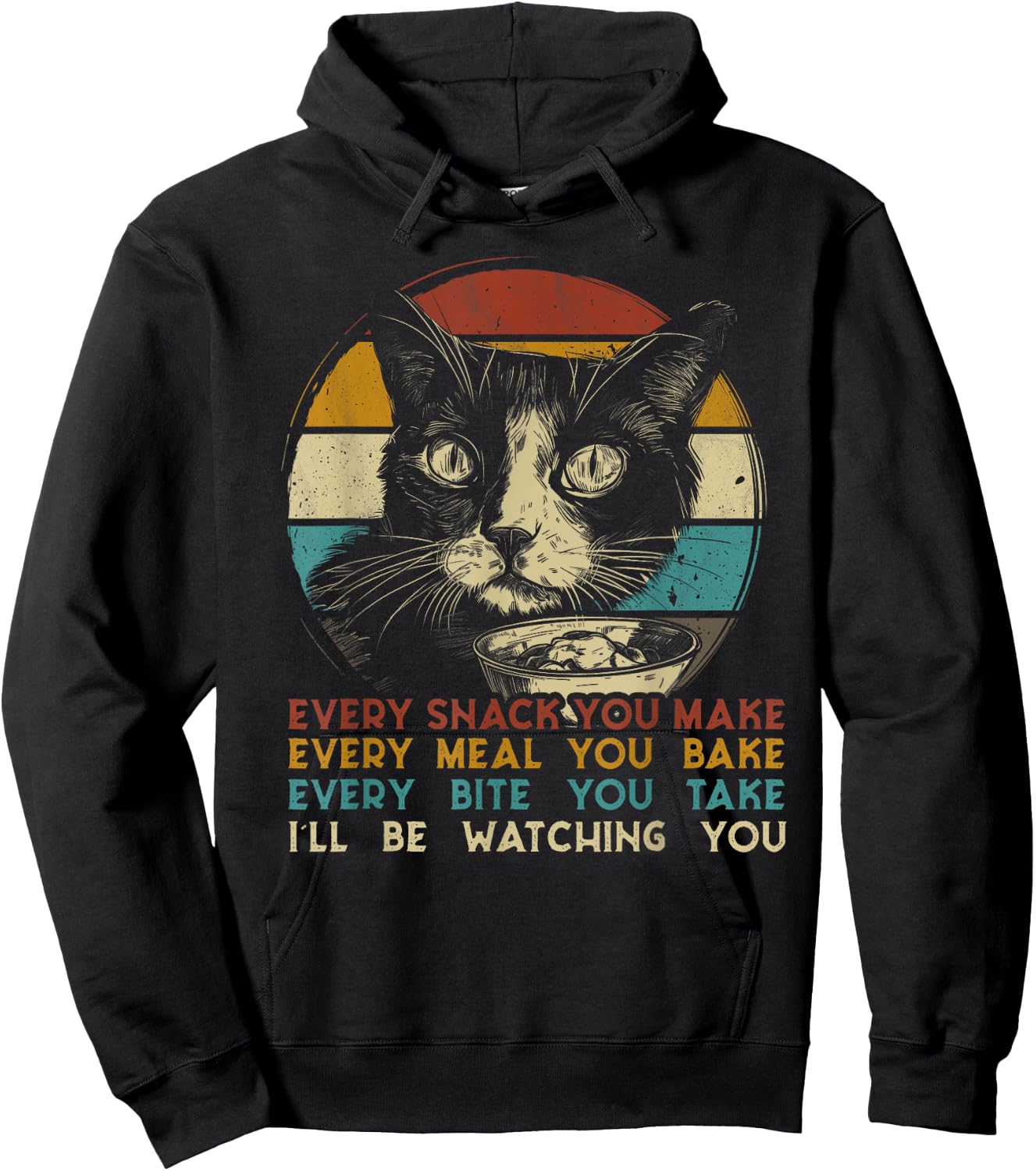 Every snack you make cat cat breed Meow retro Hoodie - Hoodie | Black
