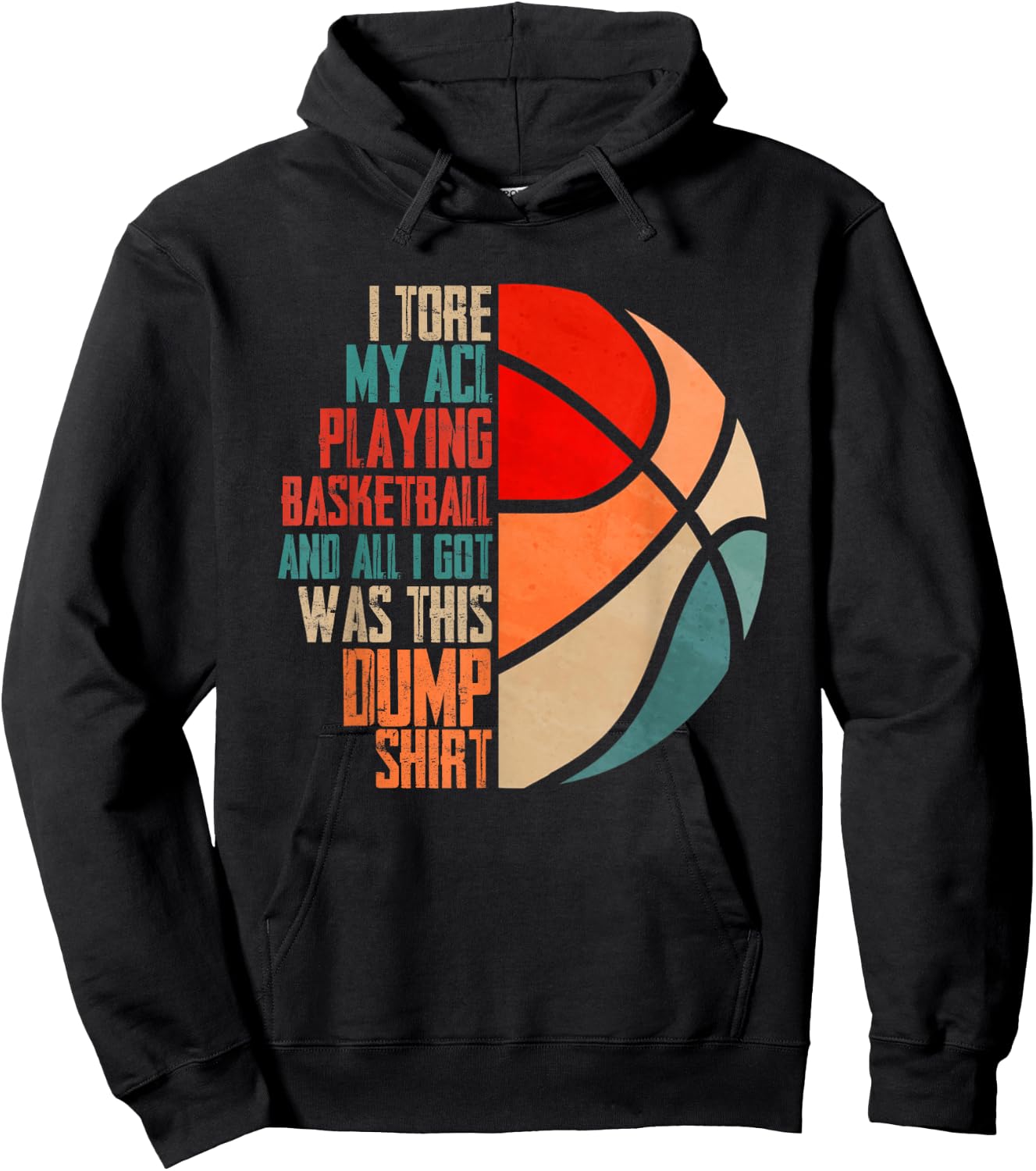 I Tore My Acl Playing Basketball | Funny Hoops Player Hoodie - Hoodie | Black