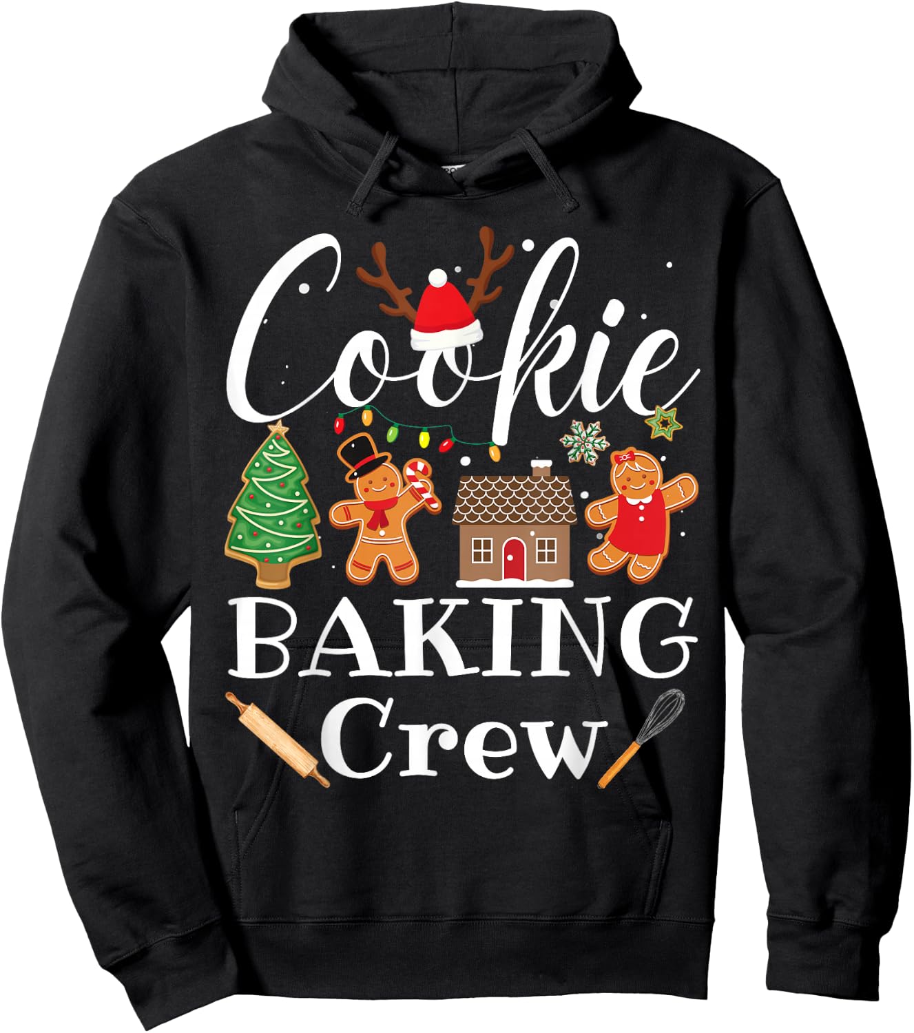 Christmas Cookie Baking Crew Family Baking Team Funny Cookie Hoodie - Hoodie | Black