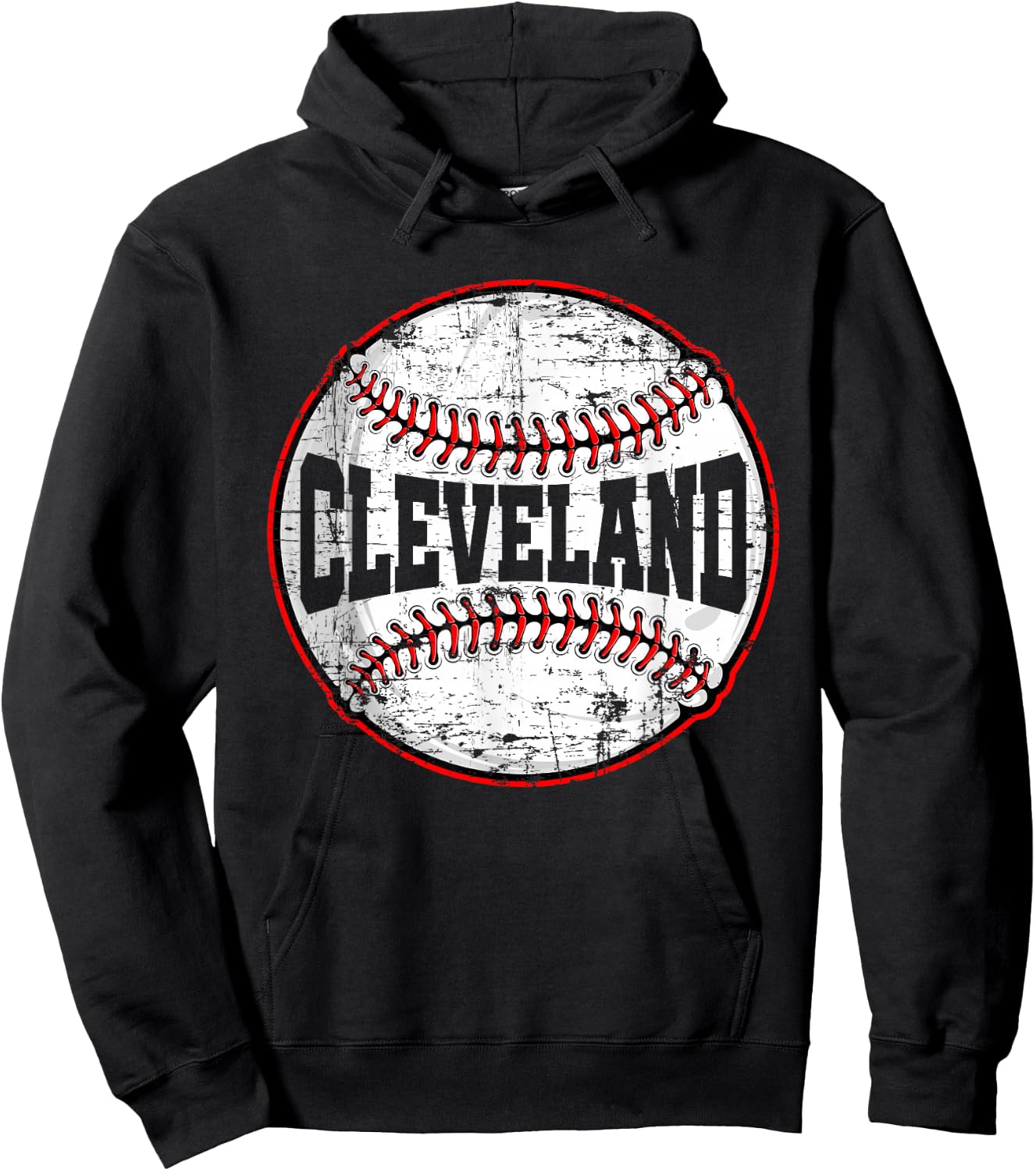 Baseball Lover Men Women Vintage Cleveland Cityscape Hoodie - Hoodie | Black