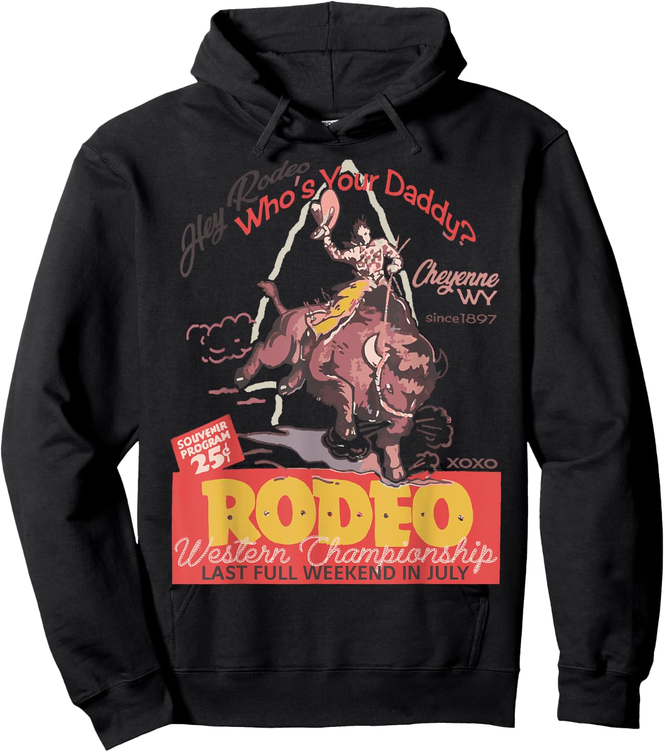 Cheyenne Wyoming WY Rodeo Cowboy Hoodie - Hoodie | Black