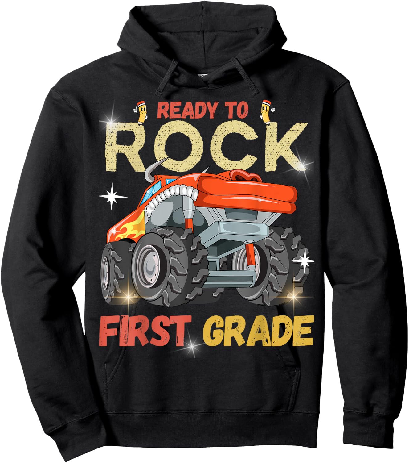 Ready to Rock First Grade First Day of First Grade for Kids Hoodie - Hoodie | Black