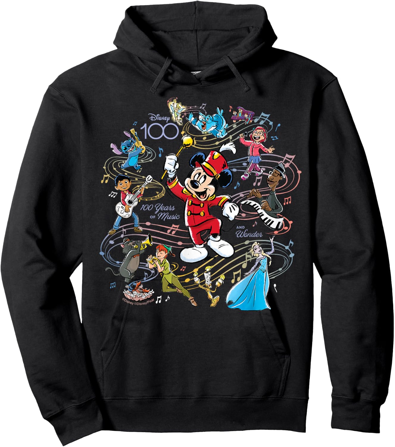 Disney 100 Years of Music and Wonder Mickey Full Color D100 Hoodie - Hoodie | Black