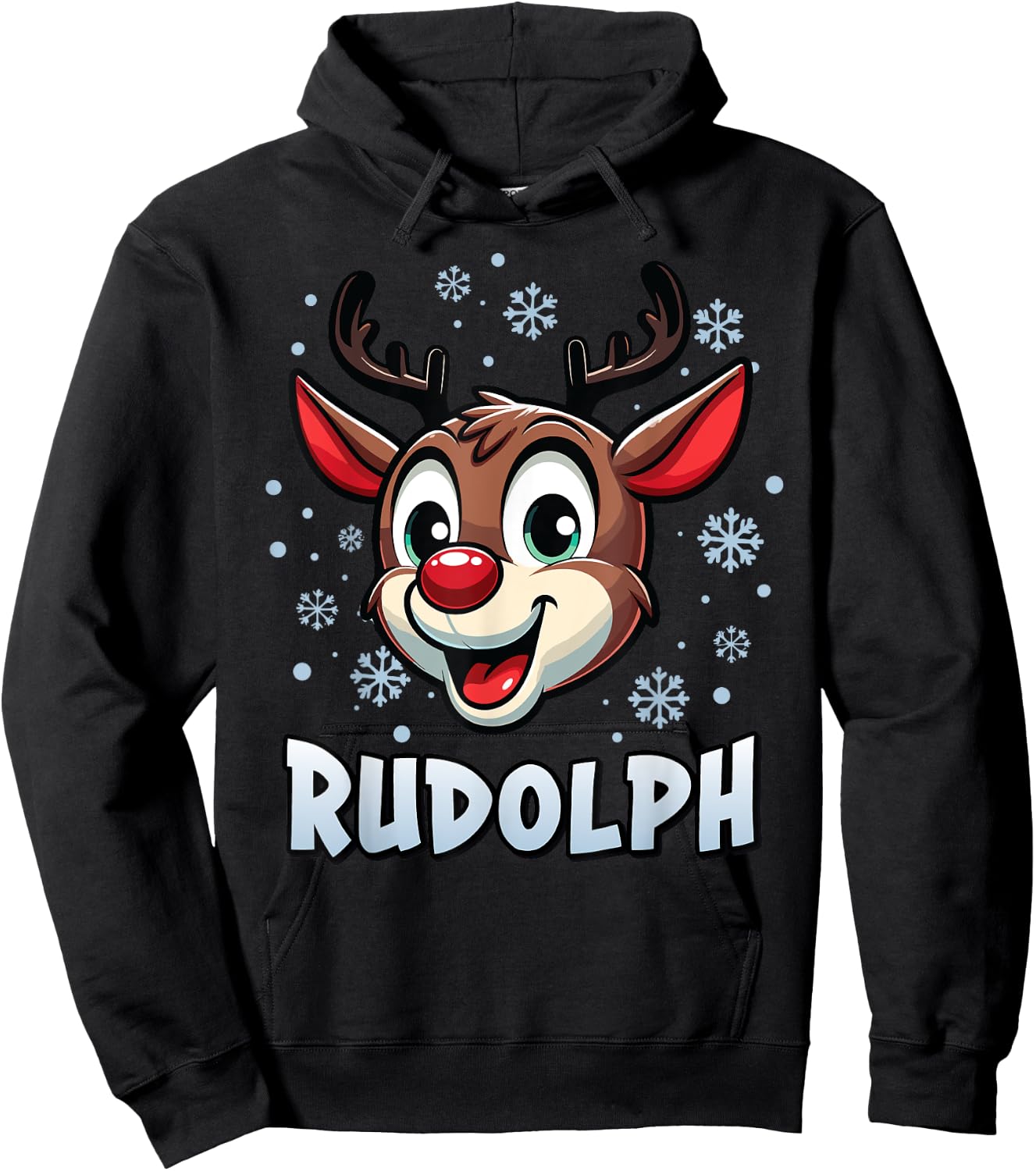 Santa’s Reindeer Rudolph Xmas Group Costume Hoodie - Hoodie | Black