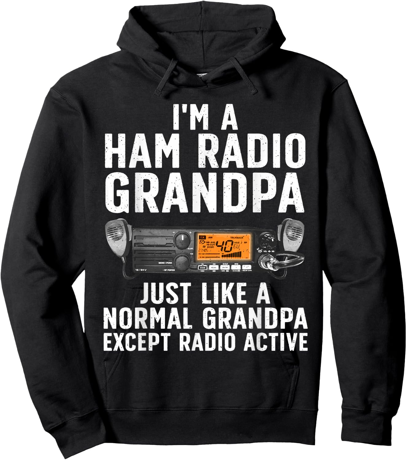 Funny Ham Radio Art For Grandpa Ham Operator Amateur Radio Hoodie - Hoodie | Black