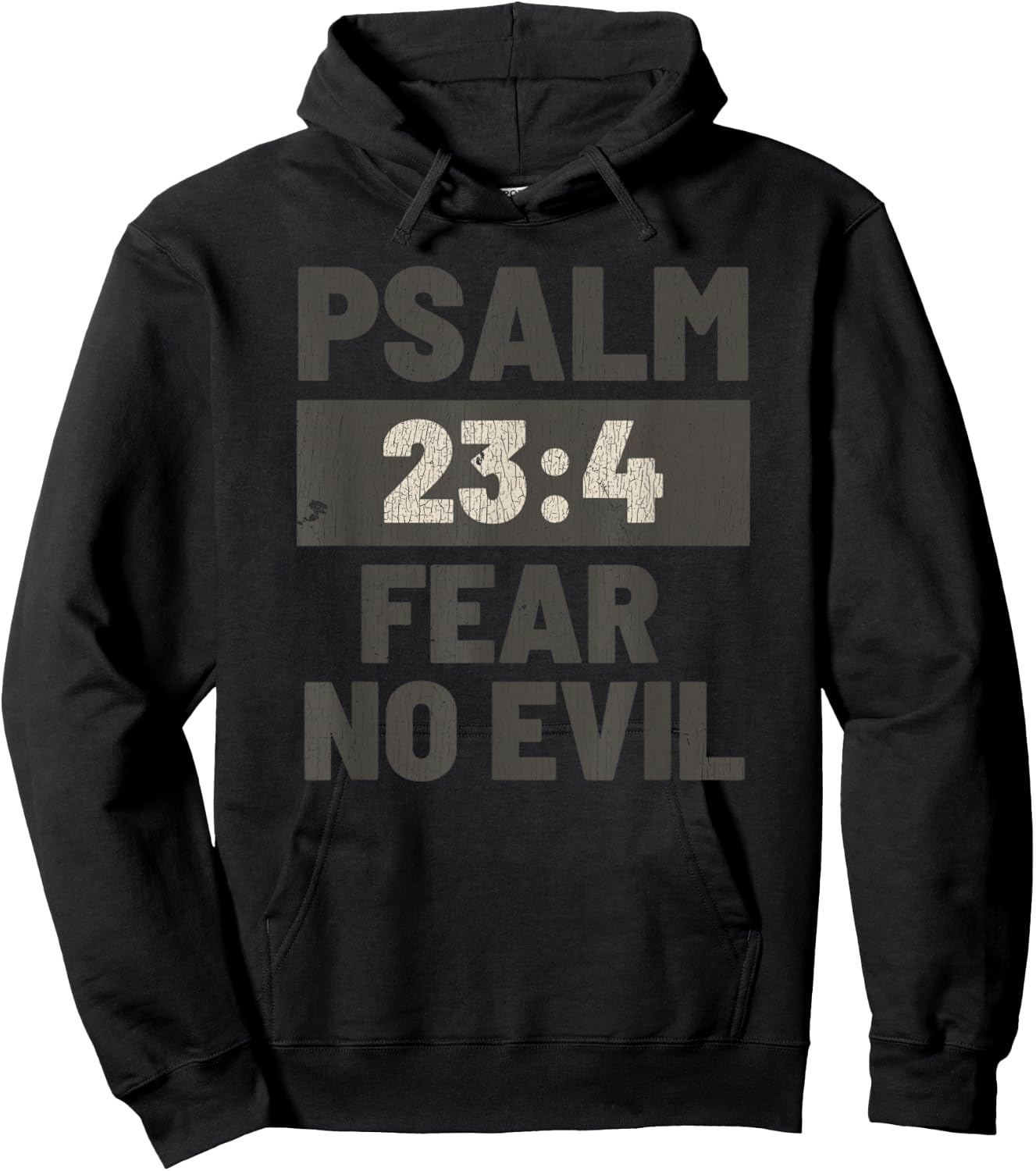 Vintage Psalm 23:4 Fear No Evil Jesus Hoodie - Hoodie | Black