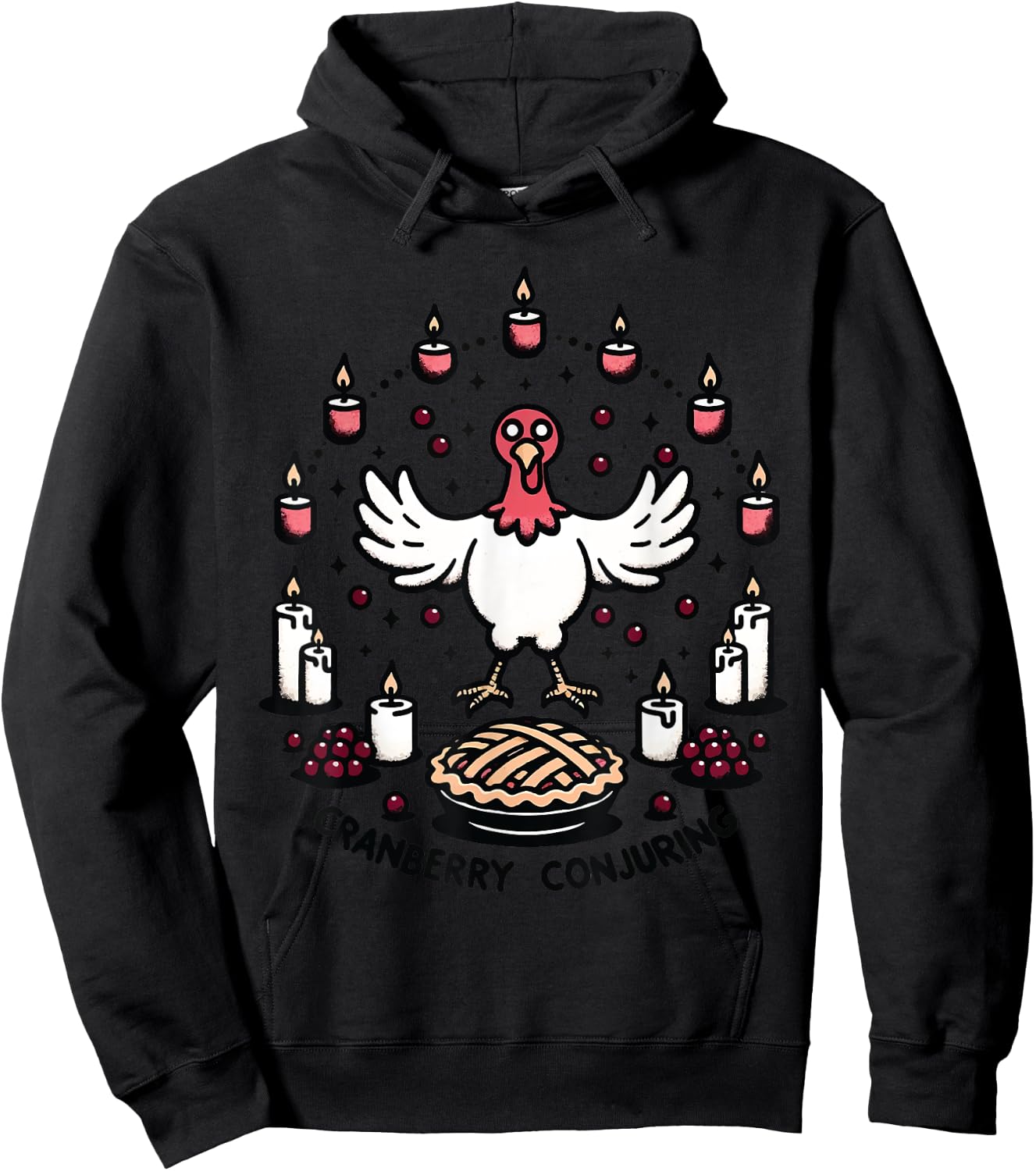 Cranberry Conjuring - Enchanted Thanksgiving Turkey Magic Hoodie - Hoodie | Black