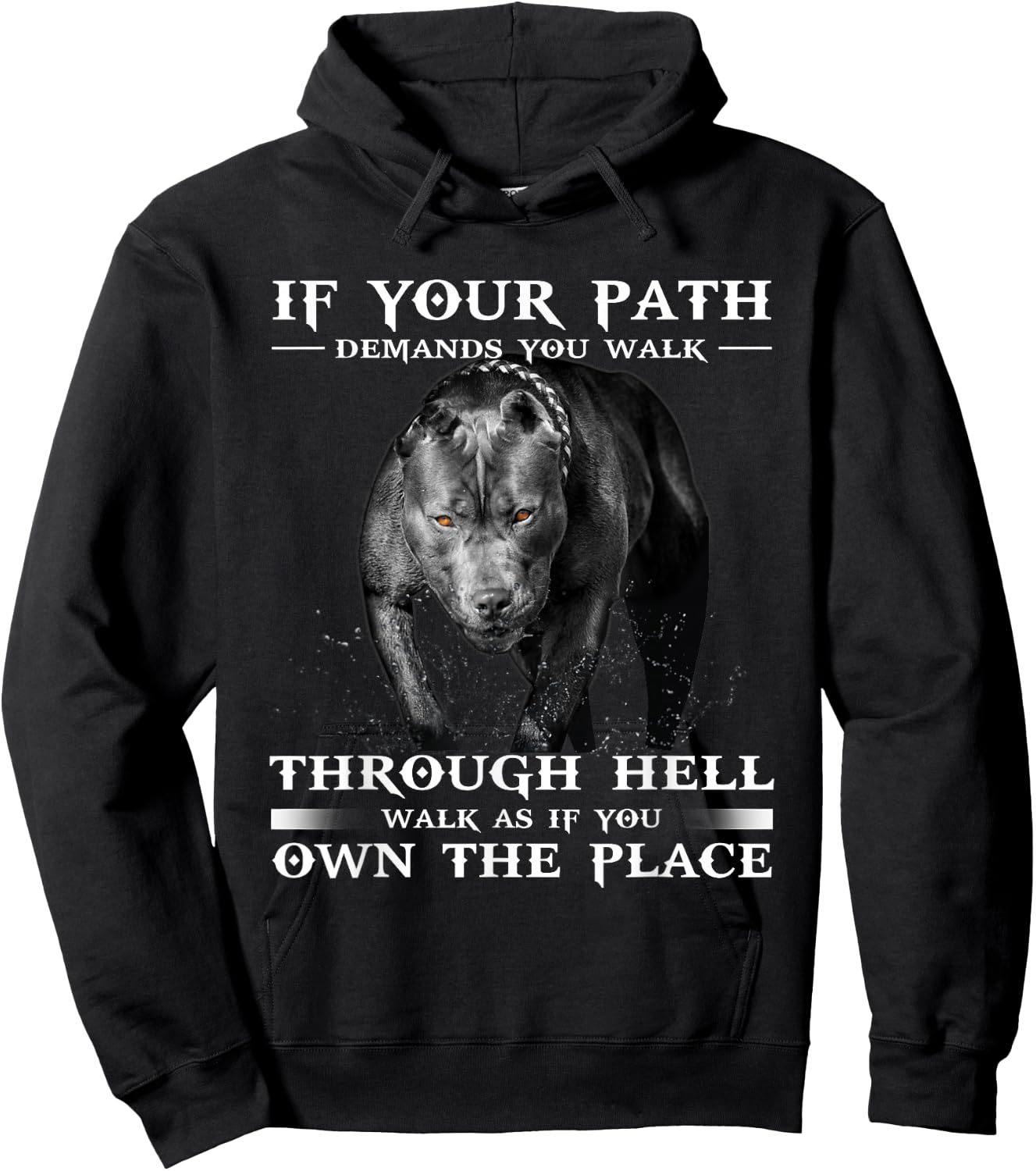 If Your Path Demands You Walk Through Hell Cool Pitbull Hoodie - Hoodie | Black