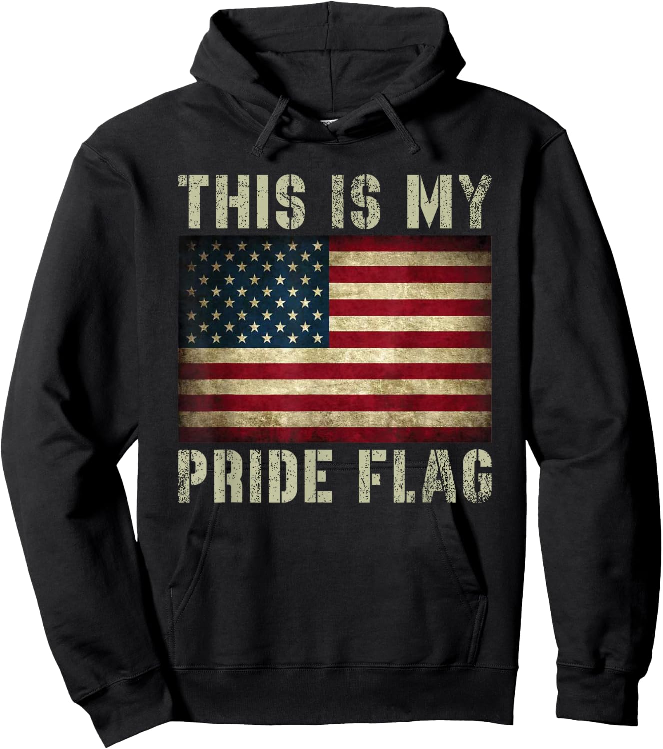 This is My Pride Flag USA American 4th of July Patriotic Hoodie - Hoodie | Black