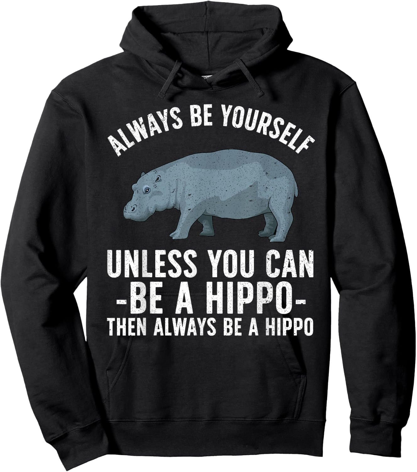 Funny Hippo Design Women Toddlers Hippopotamus Lover Hoodie - Hoodie | Black