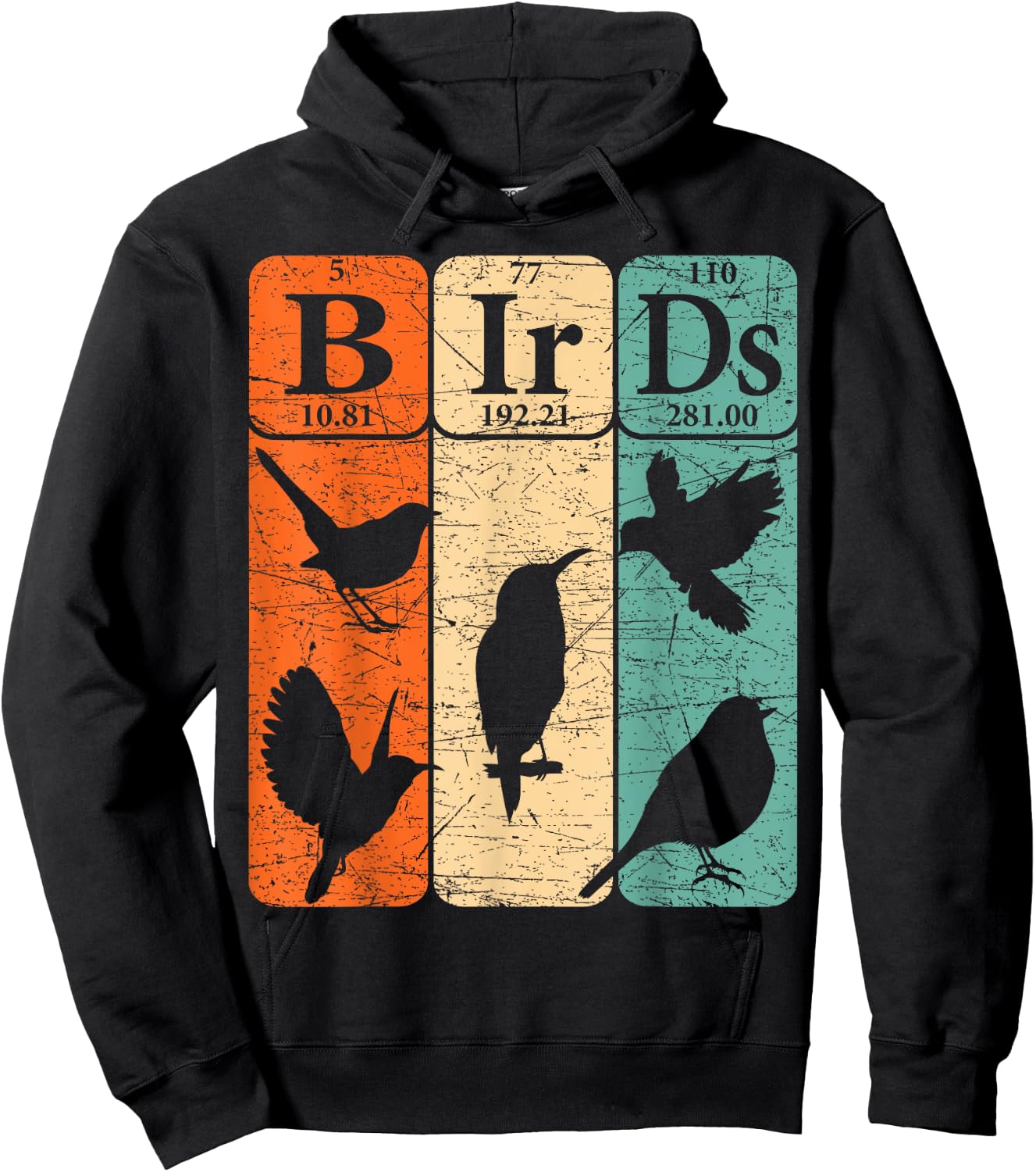 Birds Periodic Table Elements Birdwatching Ornithology Hoodie - Hoodie | Black
