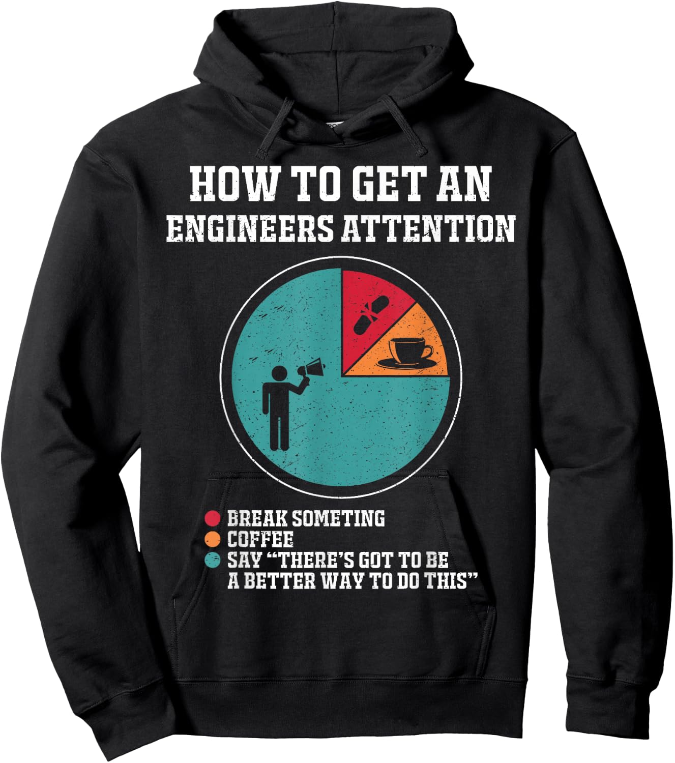 How to Get Engineers Attention Funny Engineering Saying Hoodie - Hoodie | Black