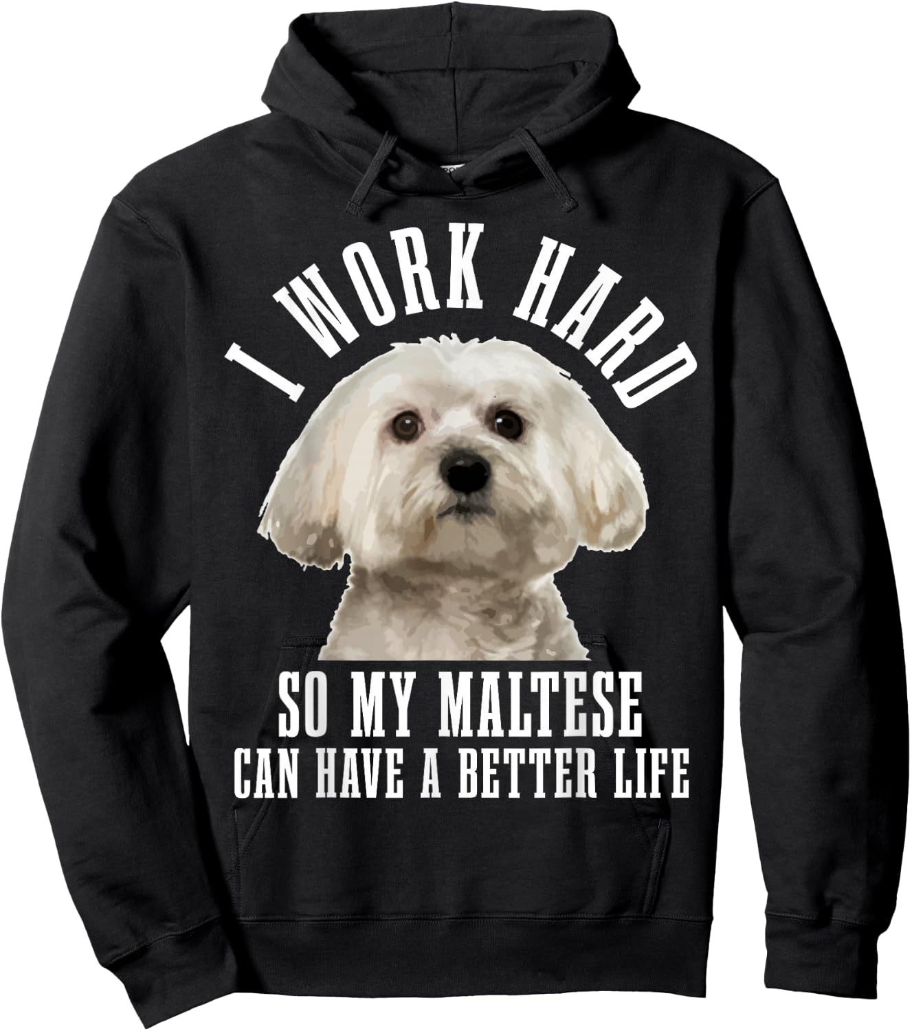 Maltese Mom Dog Dad Funny Maltese Hoodie - Hoodie | Black