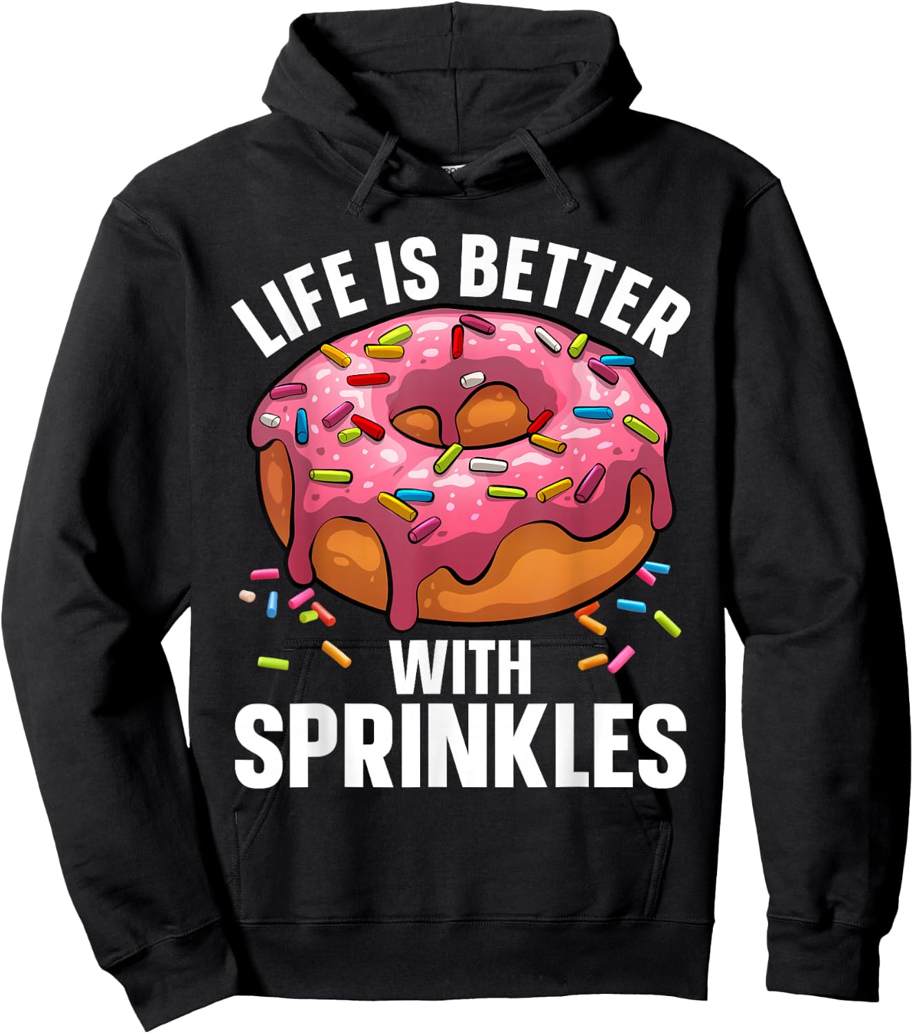 Cool Donut Design Women Kids Doughnut Donut Lover Hoodie - Hoodie | Black