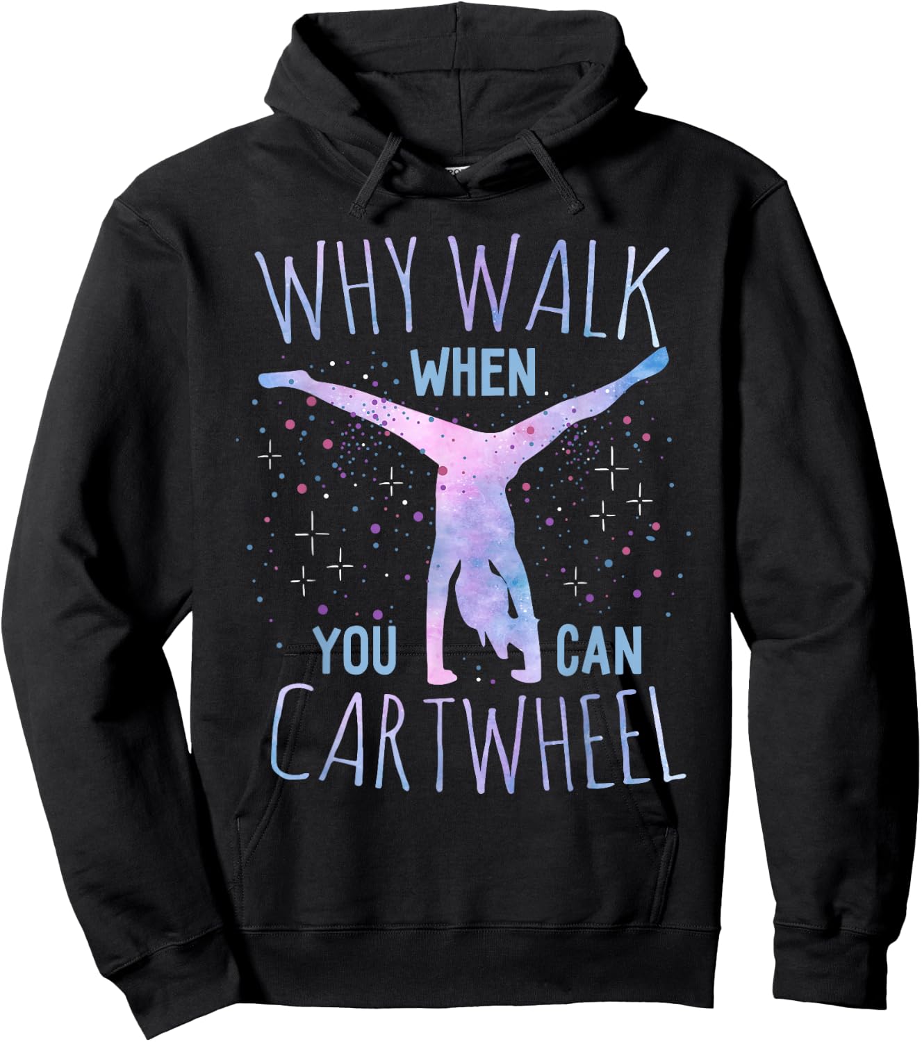 Cartwheel Gymnast Girl : Classic Fit, Tie-Dye, Short Sleeve - Black Hoodie - Hoodie | Black