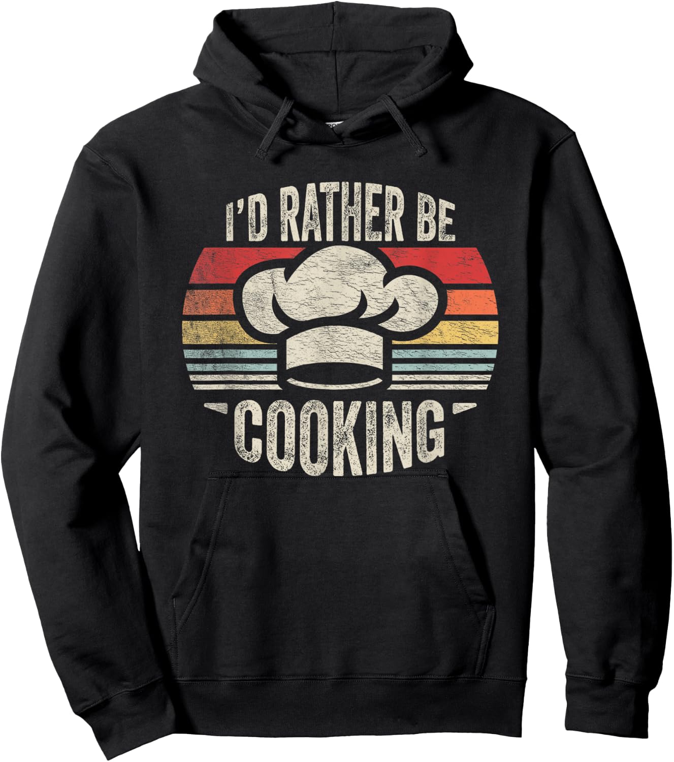 Nice 'n Cool Retro Vintage I'd Rather Be Cooking Funny Chef Black Hoodie - Hoodie | Black