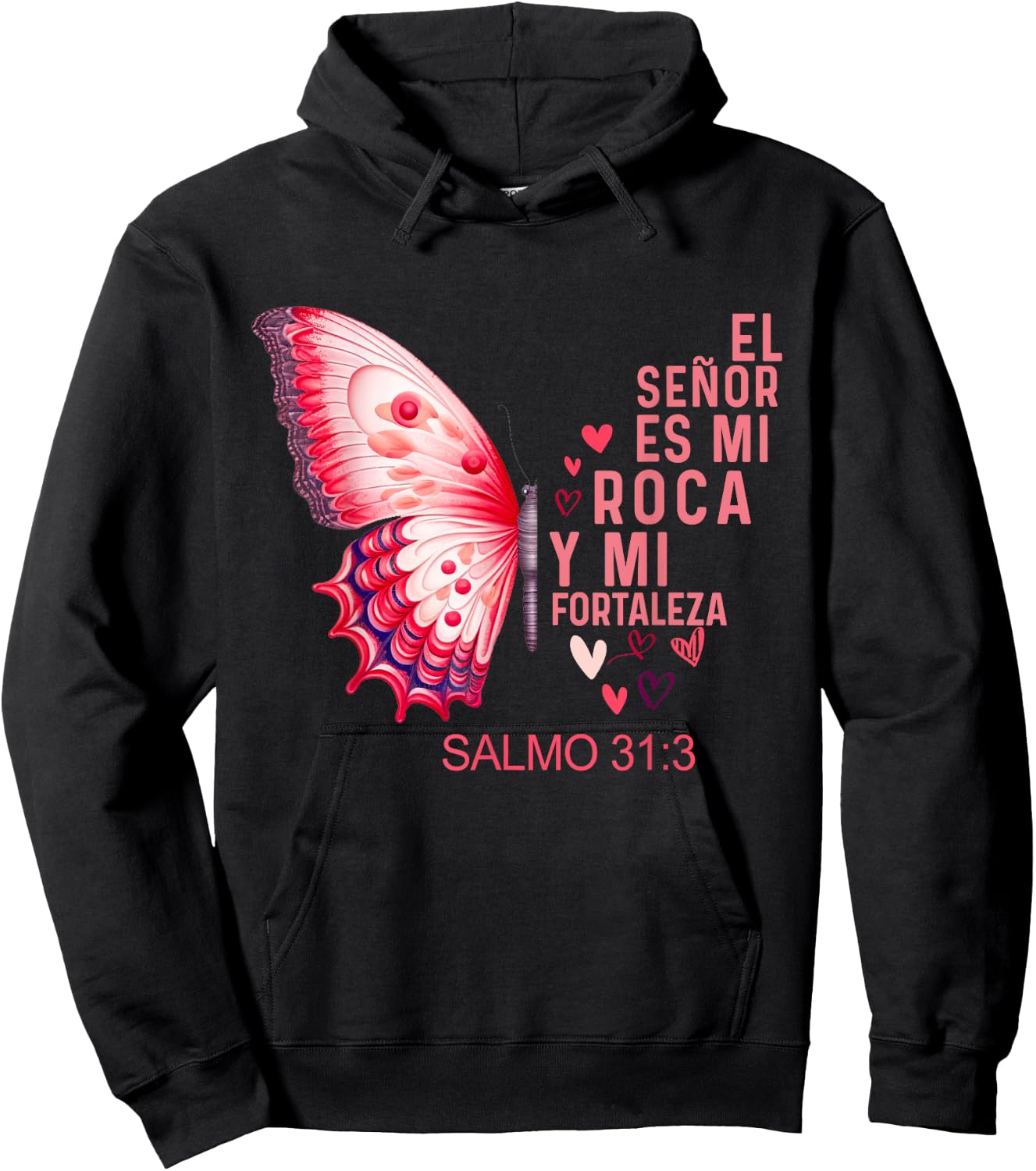 Camiseta cristiana Para Mujer Y Mujer en espanol Salmo 31 Hoodie - Hoodie | Black