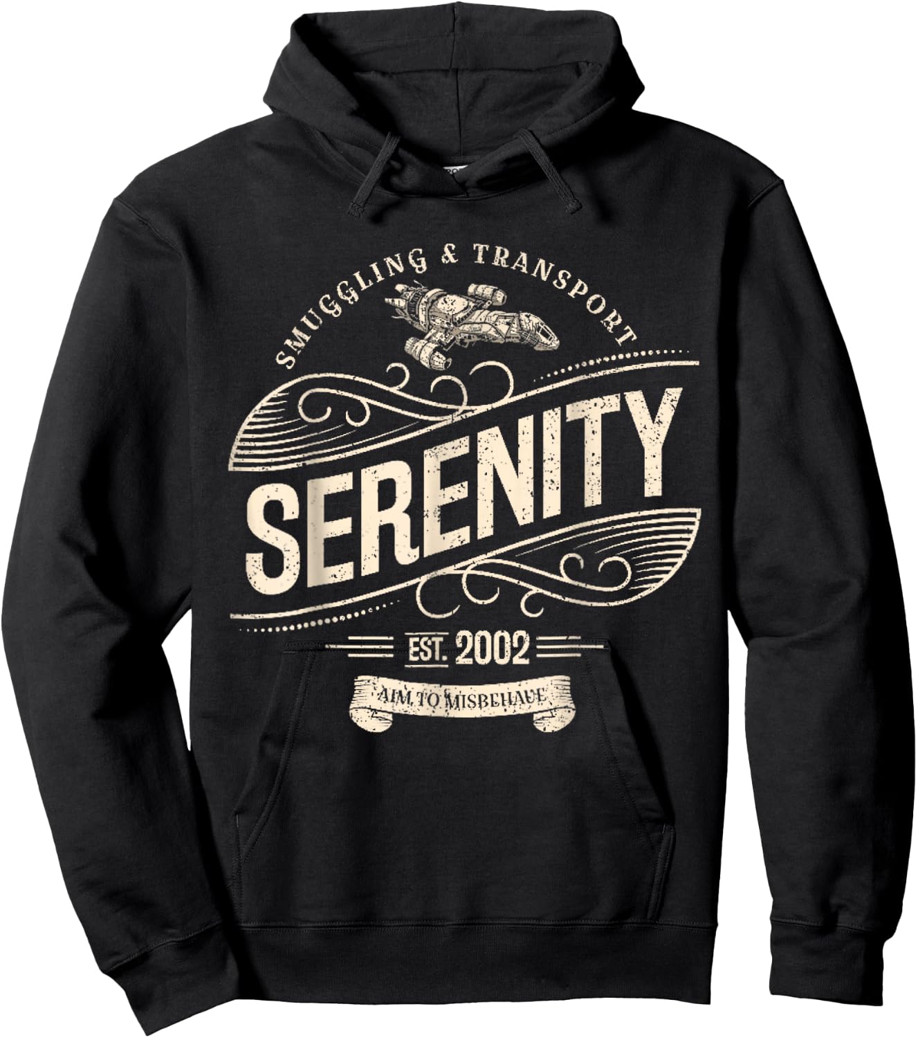 Vintage Serenity Smuggling And Transport Firefly New Hoodie - Hoodie | Black
