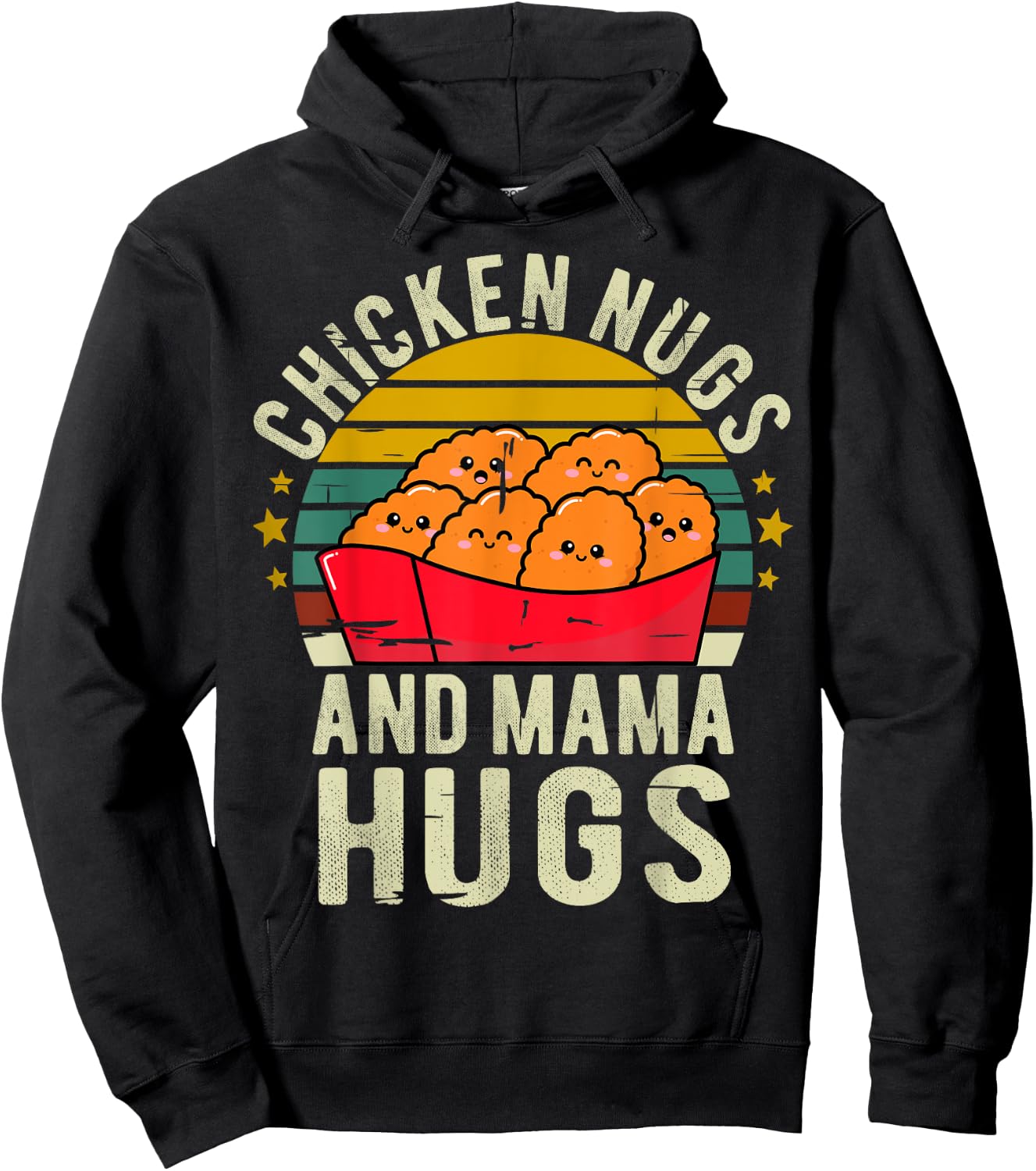 Chicken Nugs and Mama Hugs Toddler for Chicken Nugget Lover Hoodie - Hoodie | Black