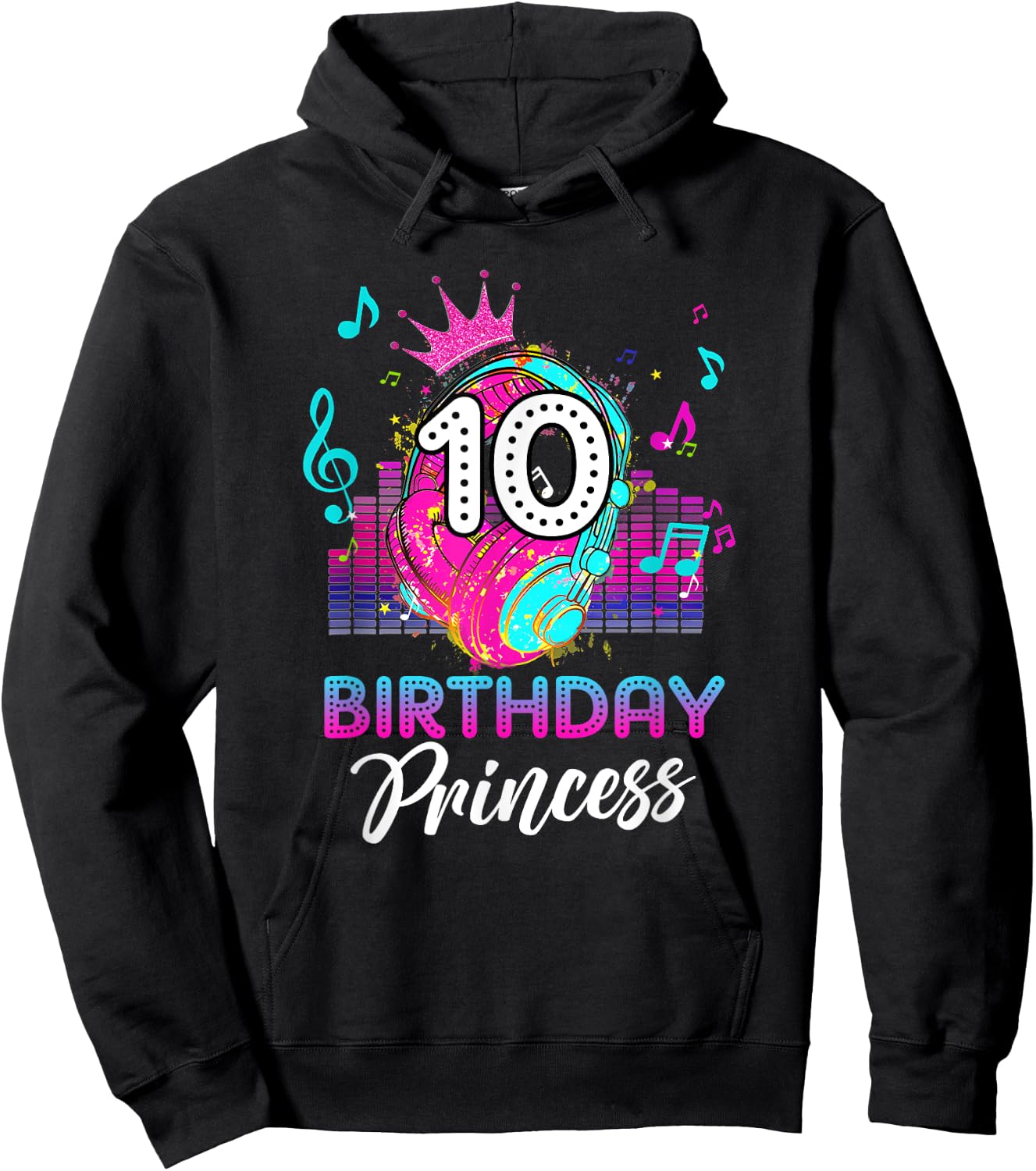 Musical Theme 10th Birthday Shirt Girls Princess Born 2013 Hoodie - Hoodie | Black