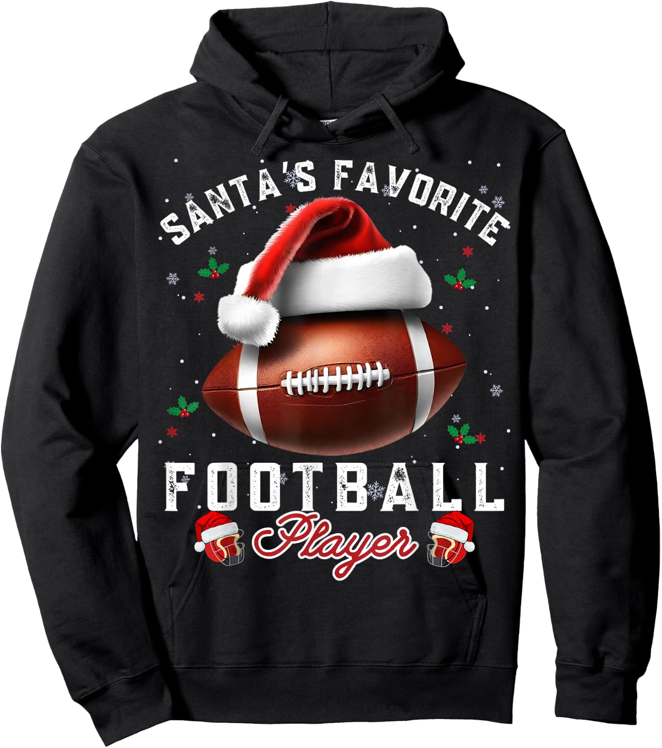 Santa's, Favorite Football Player Apparel Christmas Sport Hoodie - Hoodie | Black