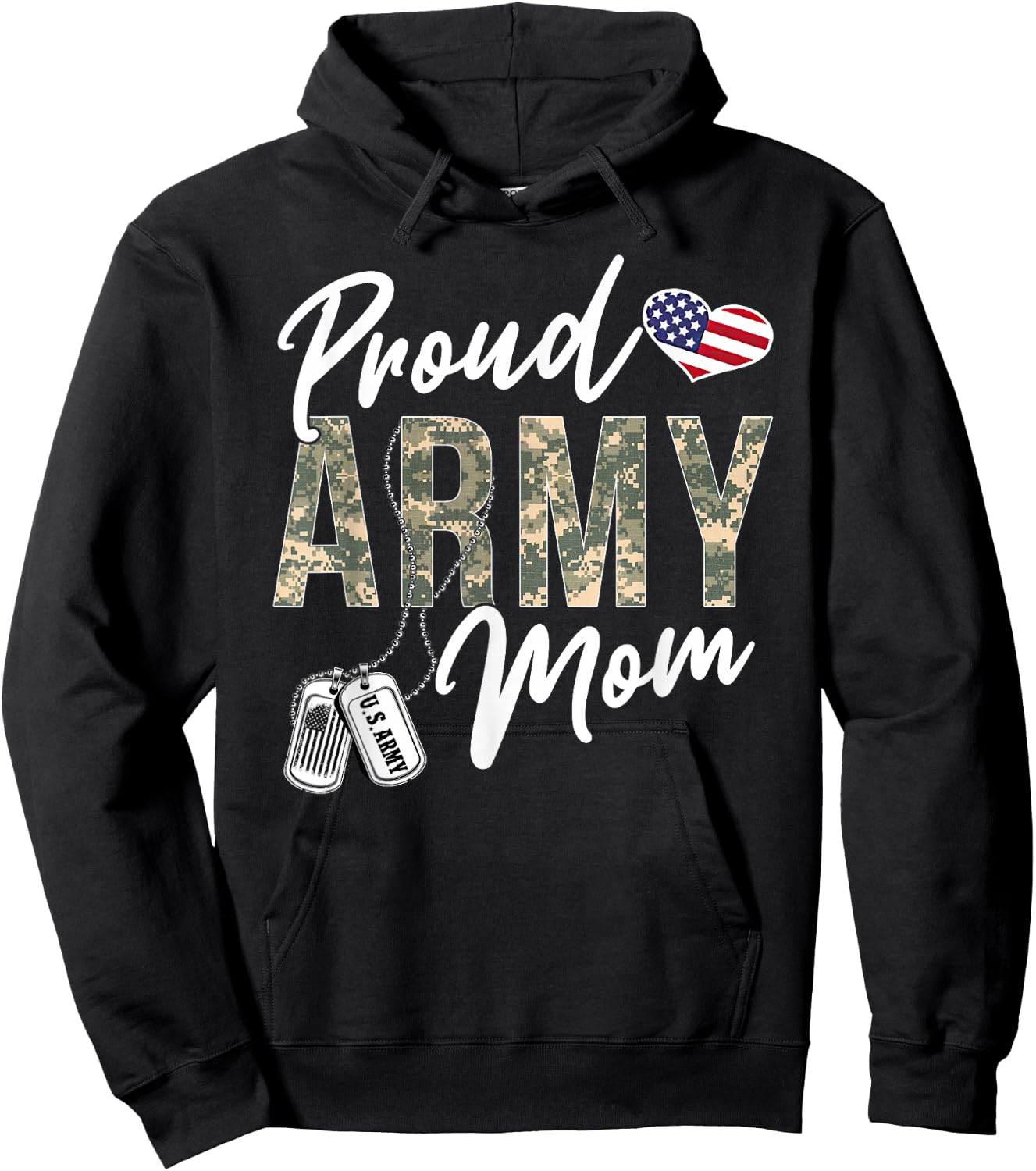 Proud Army Mom Army Graduation Mom US Army Mom Gifts Hoodie - Hoodie | Black