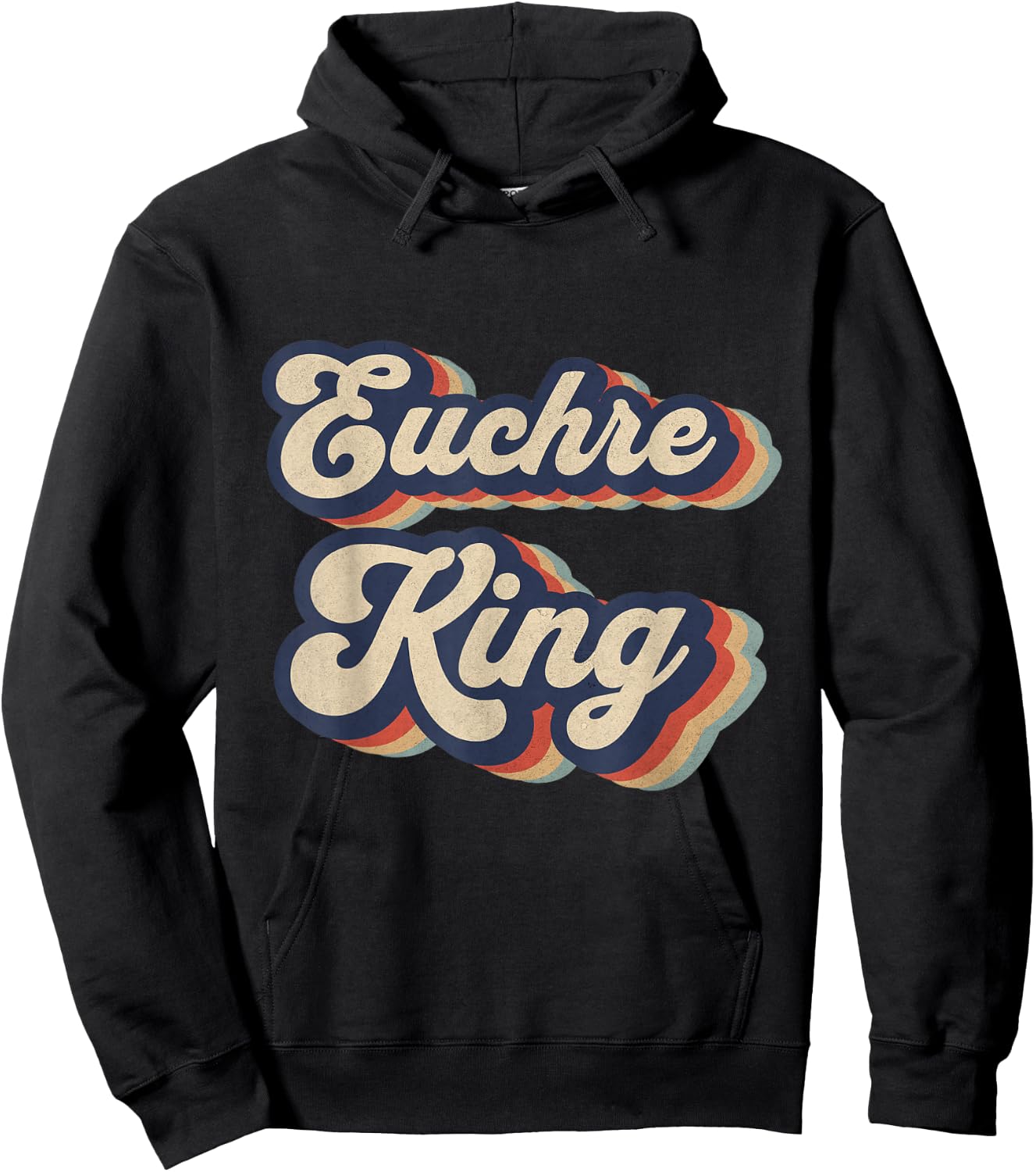 Euchre King Vintage Design Funny Euchre Card Game Hoodie - Hoodie | Black
