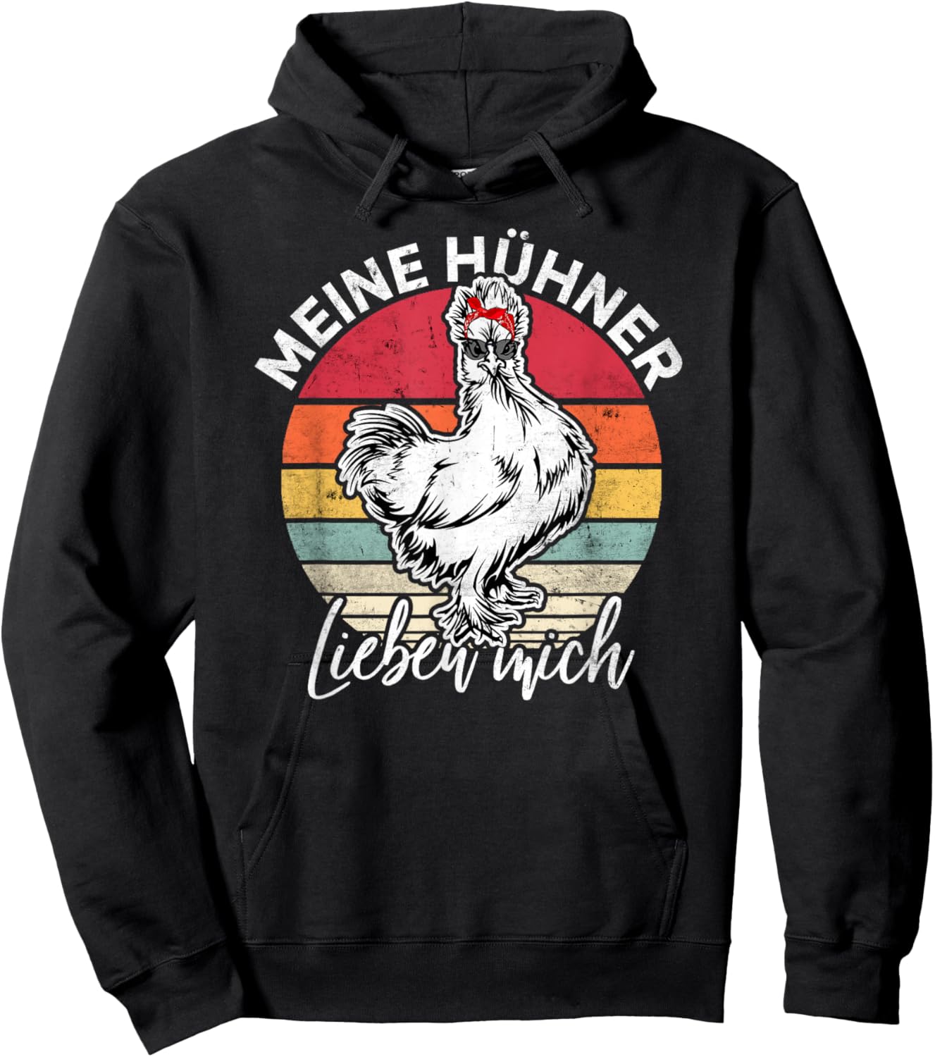 My chickens love me, chicken, retro, vintage Hoodie - Hoodie | Black