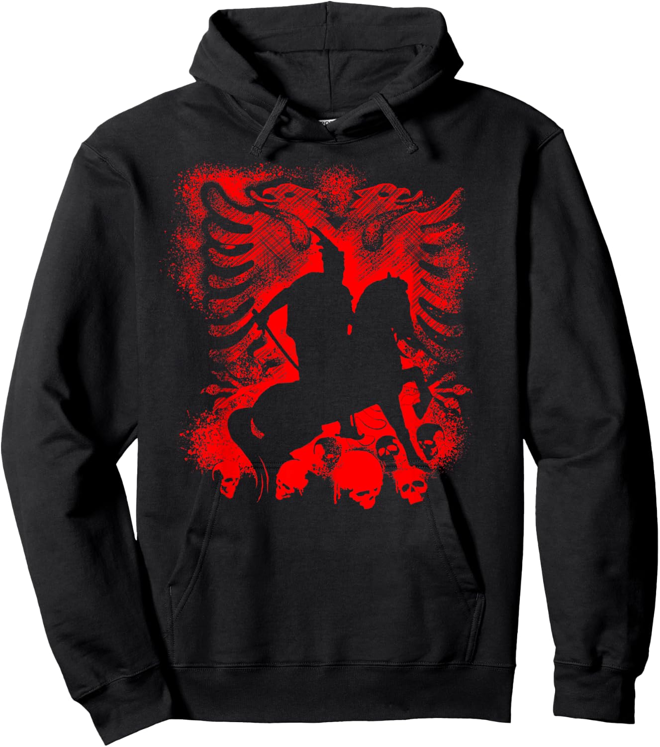 Skanderbeg Albania and Kosovo flag for proud Albanians Hoodie - Hoodie | Black
