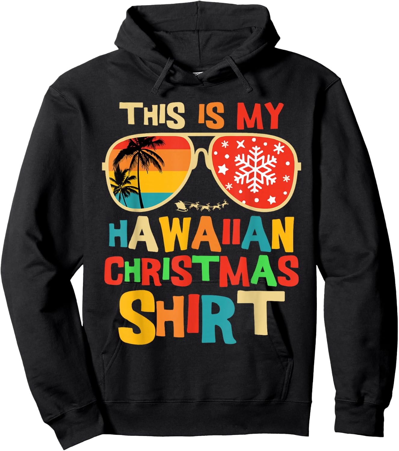 This is My Hawaiian Christmas Pajama Matching Family Hawaii Hoodie - Hoodie | Black