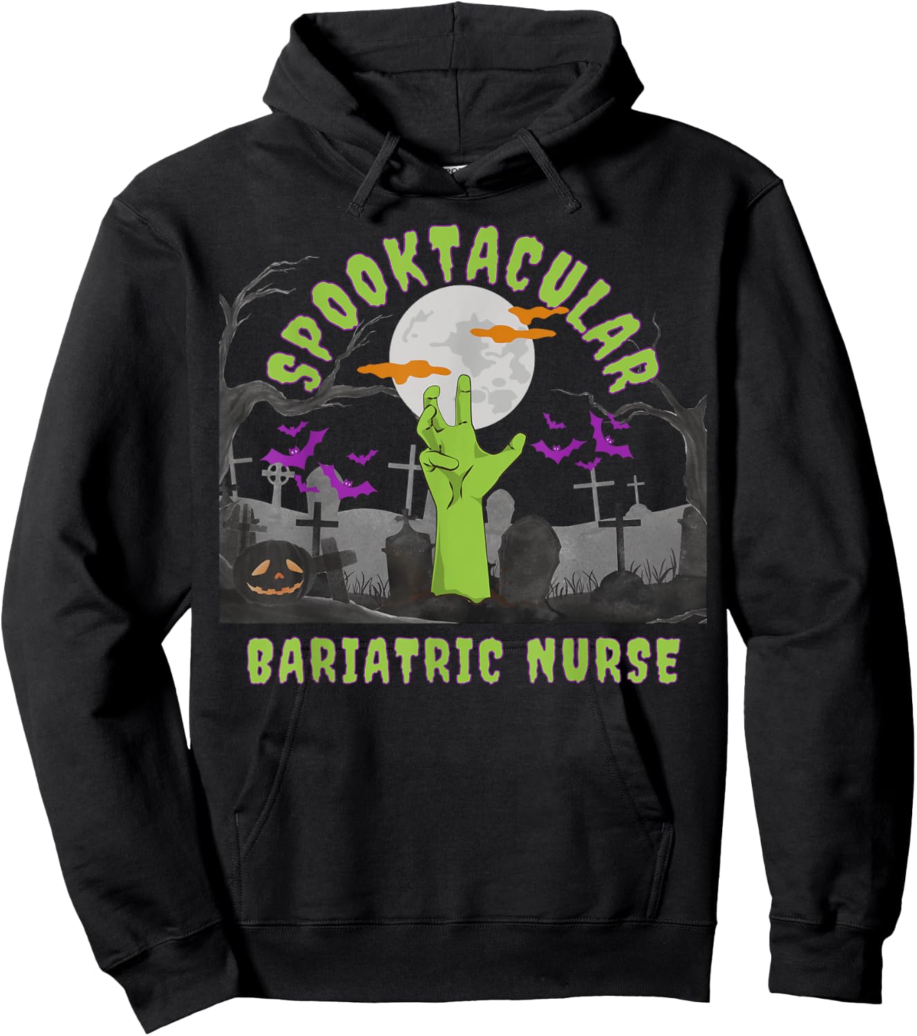 Spooktacular Nurses Love Halloween Fall Nurse Professional Hoodie - Hoodie | Black