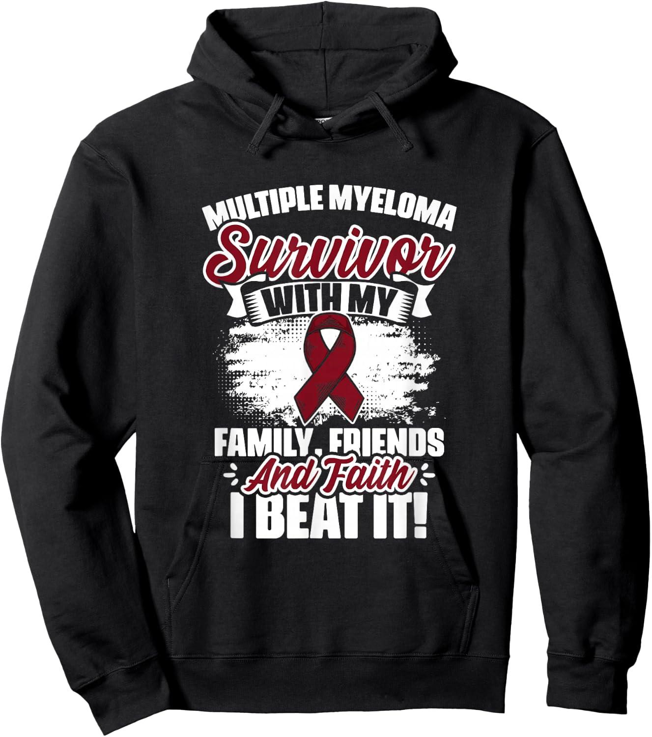 I Beat Myeloma Warrior Support Multiple Myeloma Survivor Hoodie - Hoodie | Black