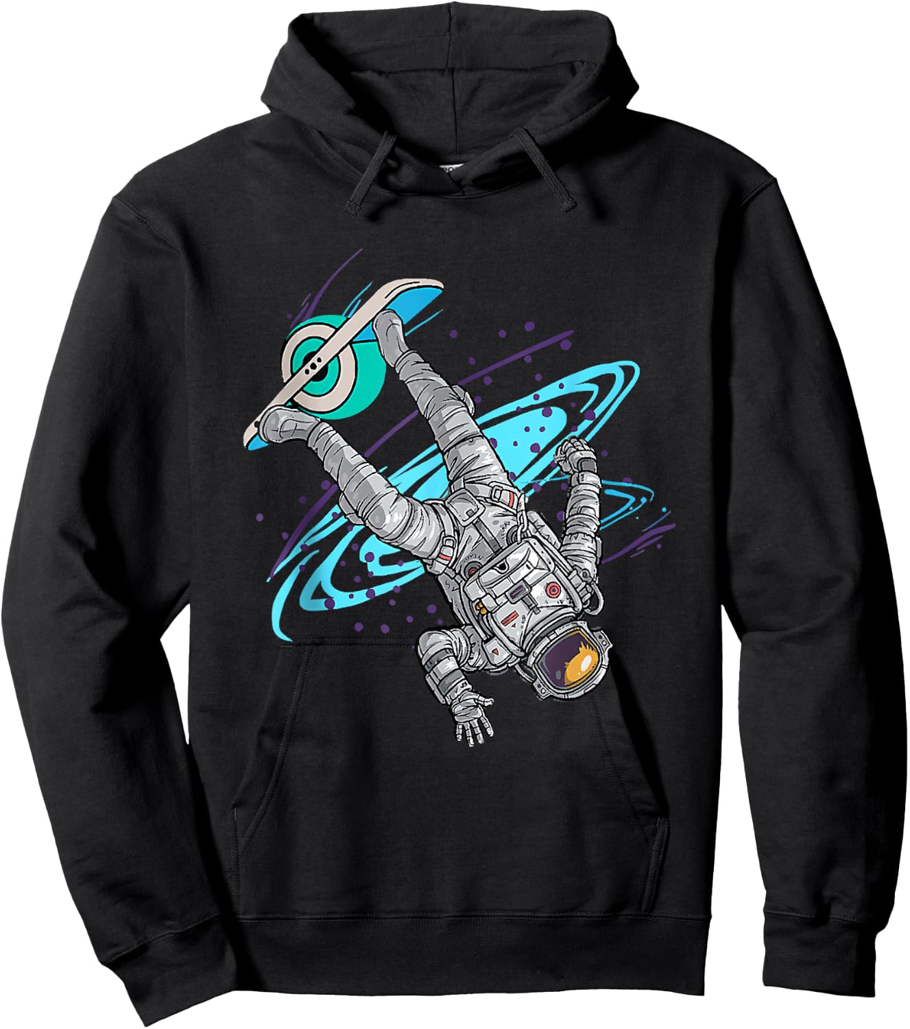 one Wheel Funny Astronaut Onewheel Float Life Skateboard Hoodie - Hoodie | Black