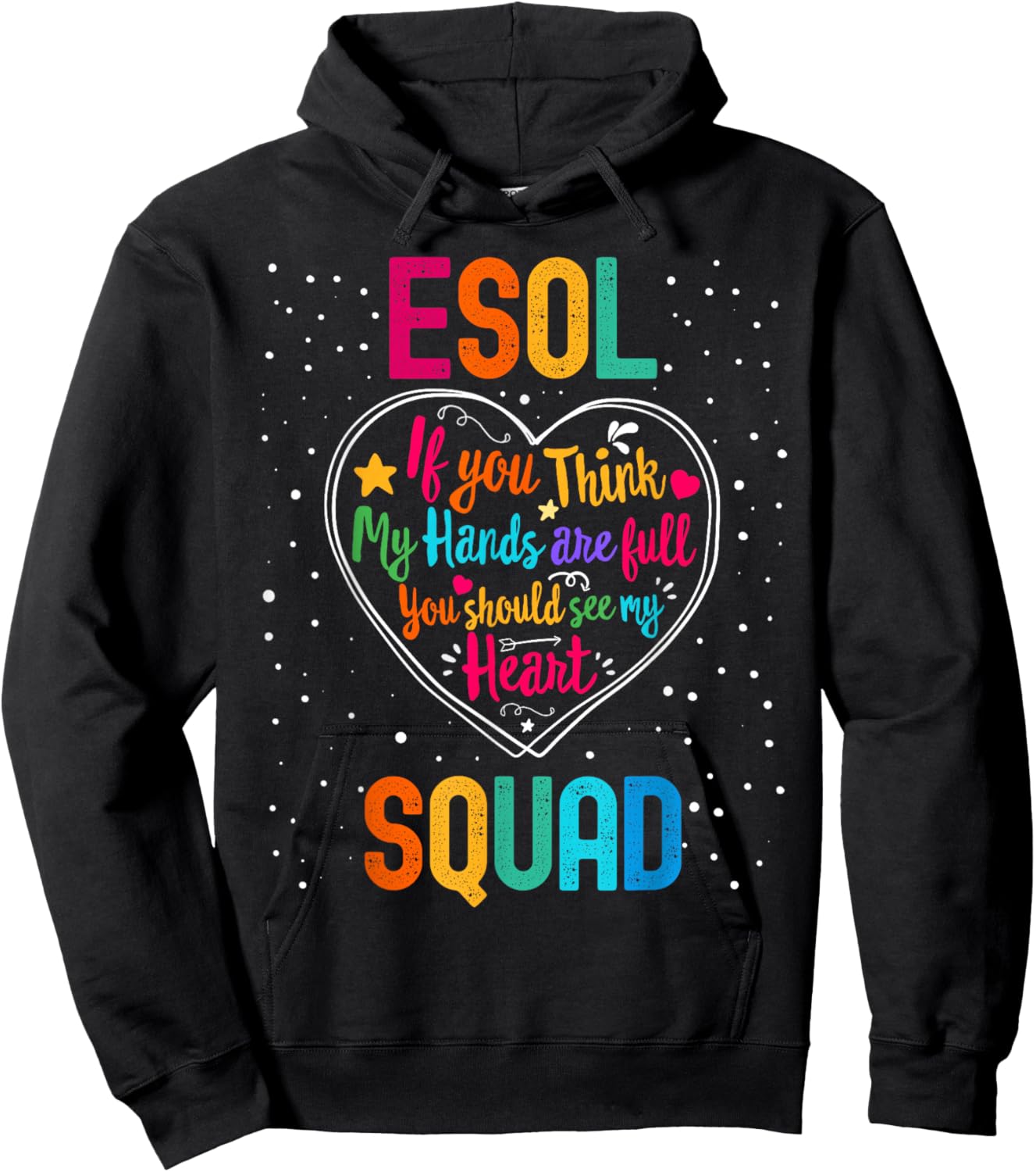 ESOL Squad Appreciation Week Back to School Heart Hoodie - Hoodie | Black