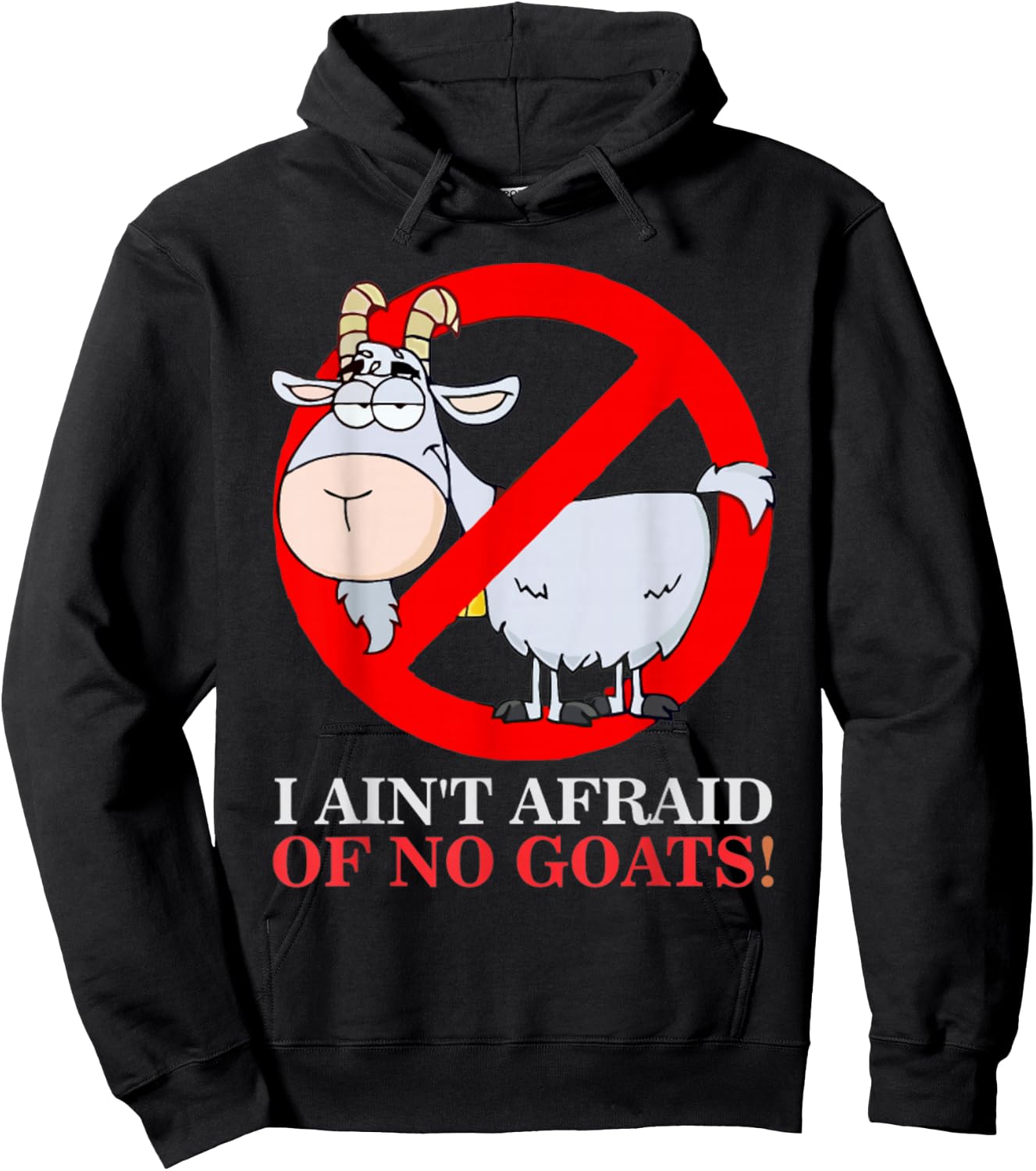 Goat Funny I Ain't Afraid Of No Goat Baseball - Black, -Adults/Kids, Short Sleeve, Classic Fit, Small Hoodie - Hoodie | Black