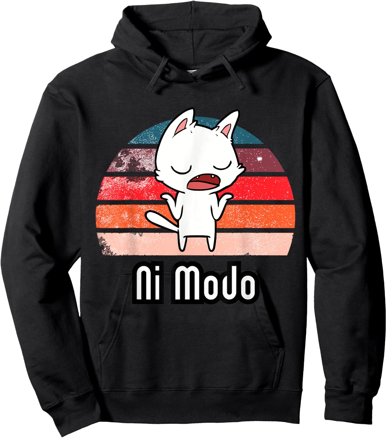 Ni Modo Shrugging Cat Hoodie - Hoodie | Black
