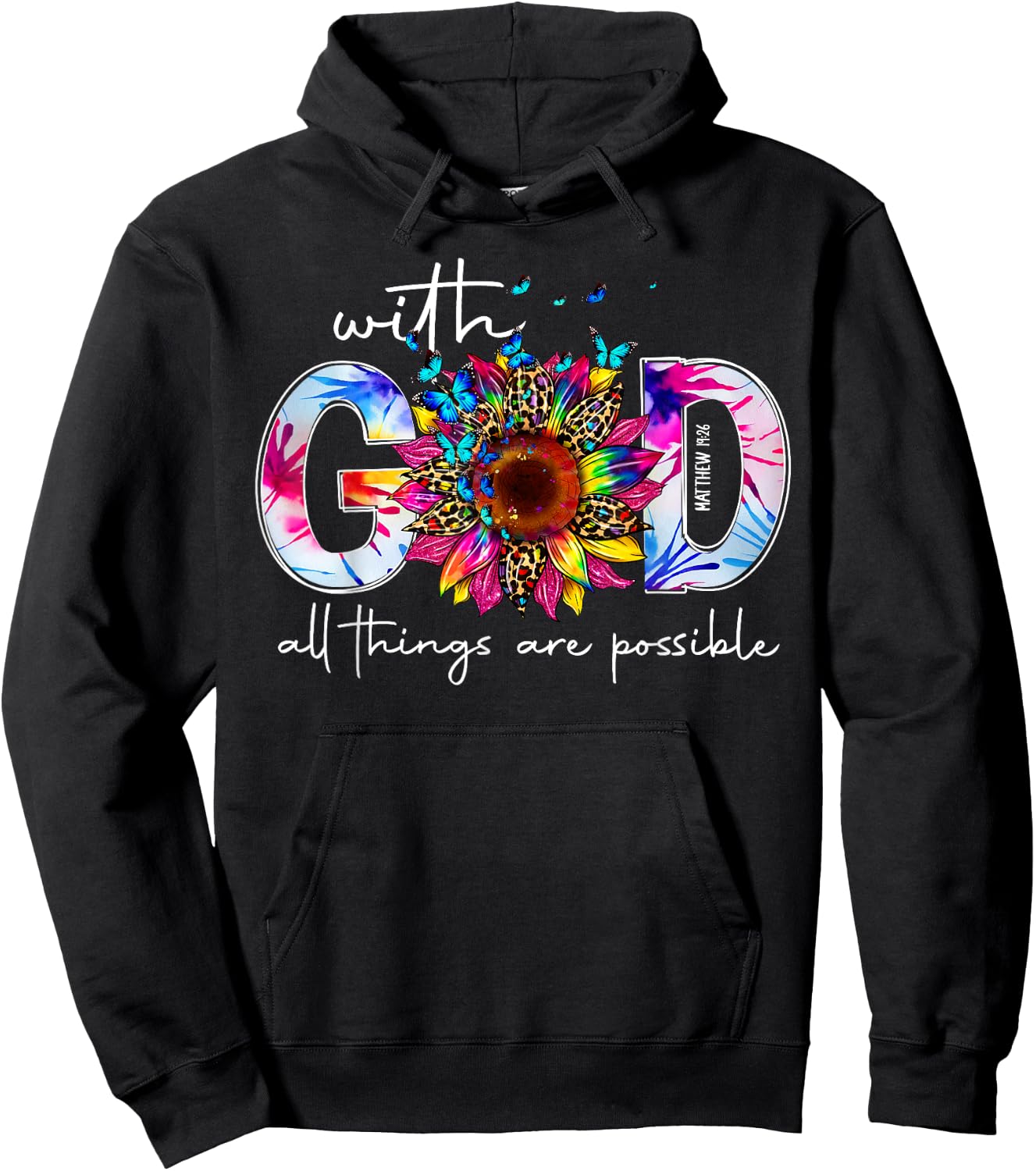 With God All Things Are Possible Bible Verse Religious Women Hoodie - Hoodie | Black