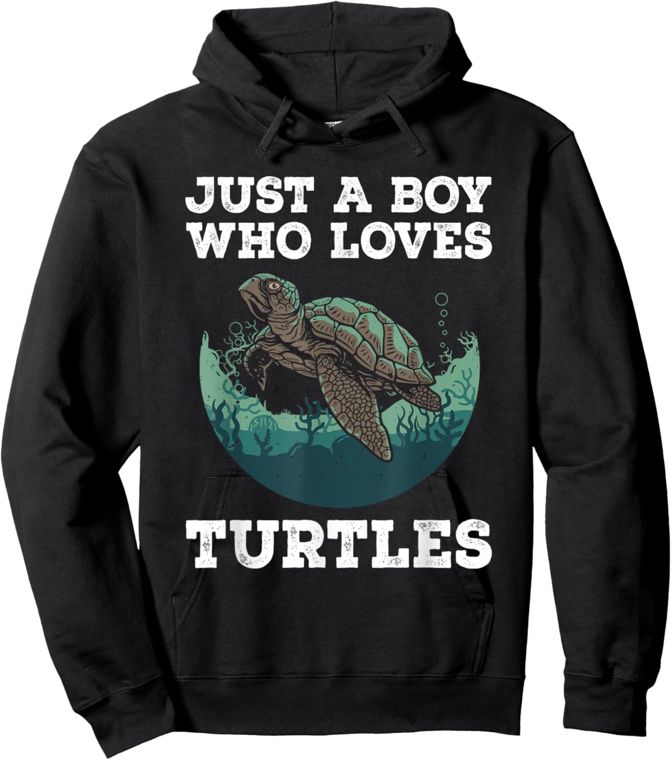 Funny Sea Turtles Design For Boys Kids Men Tortoise Lover Hoodie - Hoodie | Black