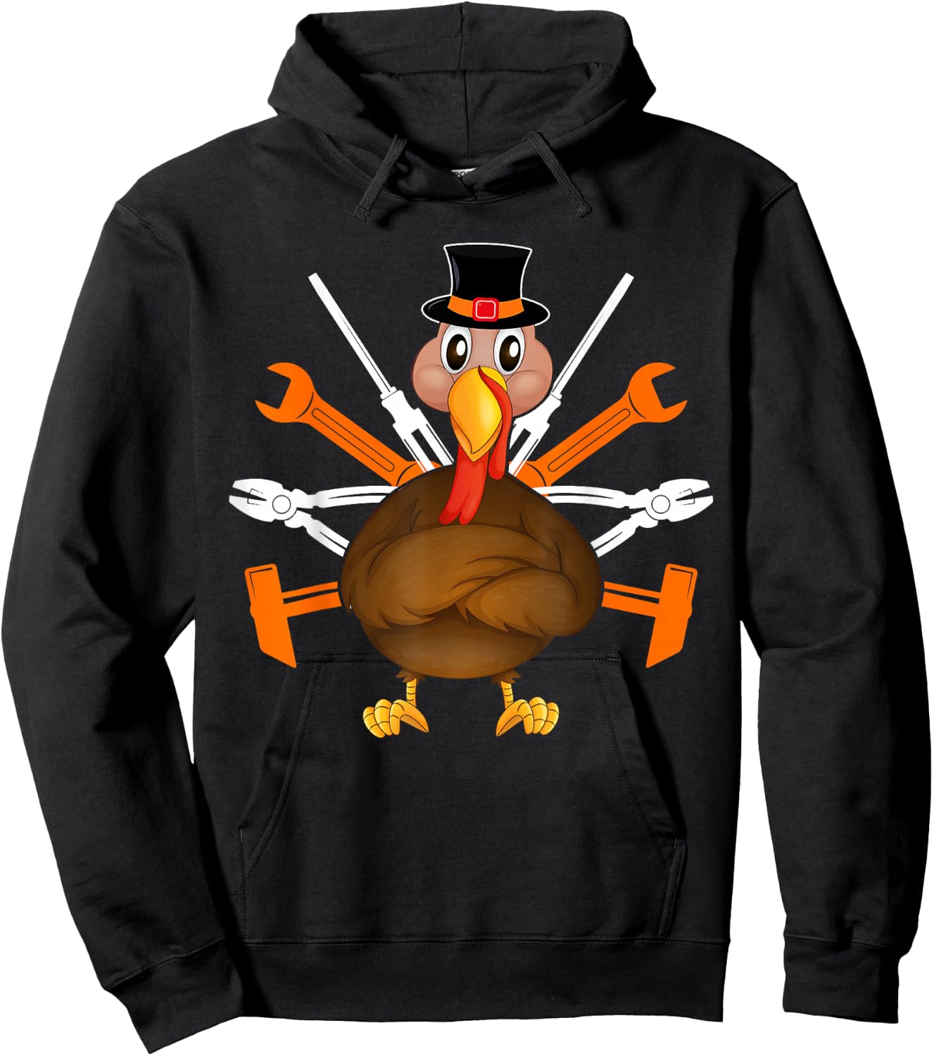 Thanksgiving Mechanic Turkey Matching Autumn Family Group Hoodie - Hoodie | Black