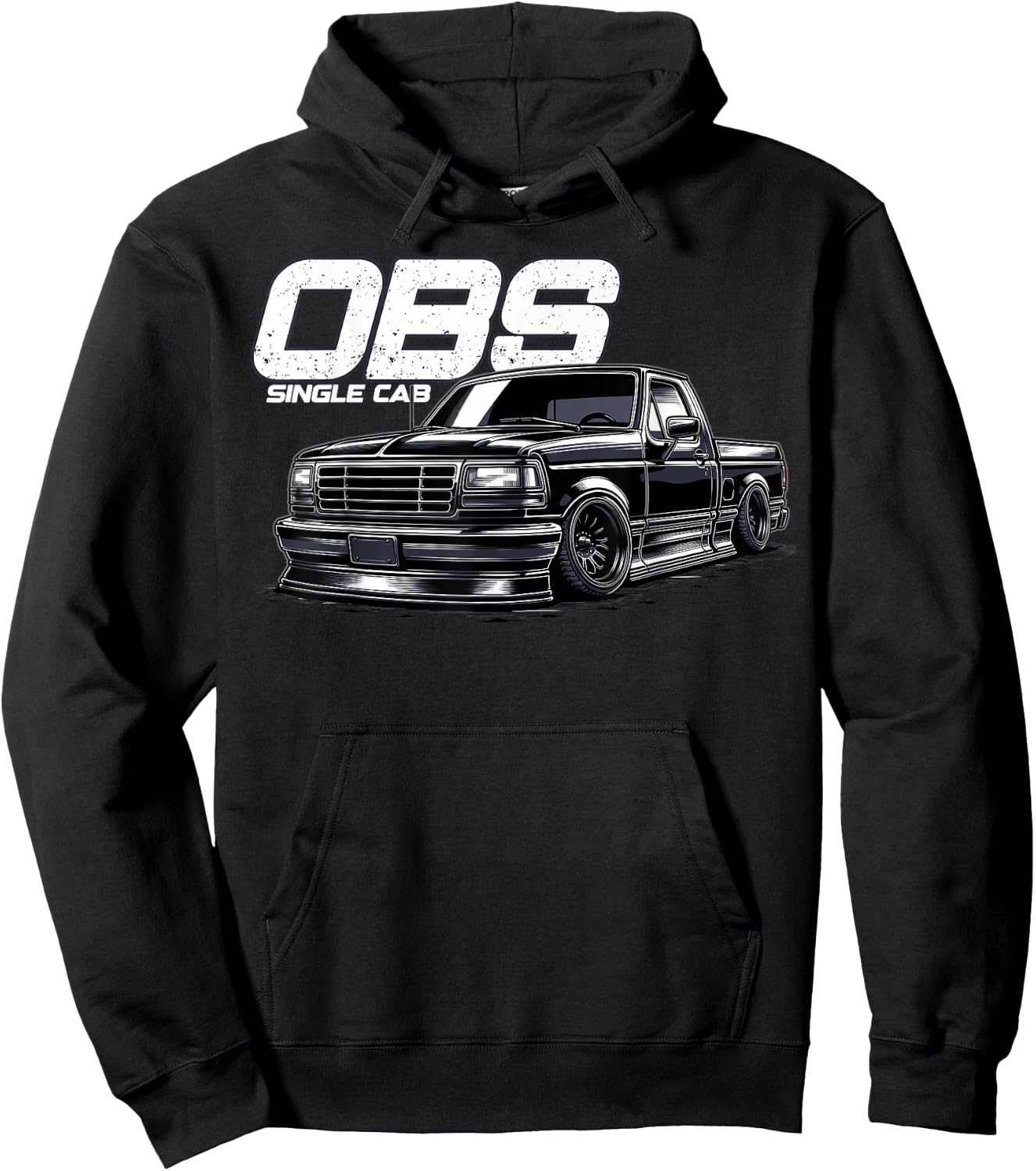OBS Single Cab Truck Old Body Style Retro Vintage Truck Hoodie - Hoodie | Black