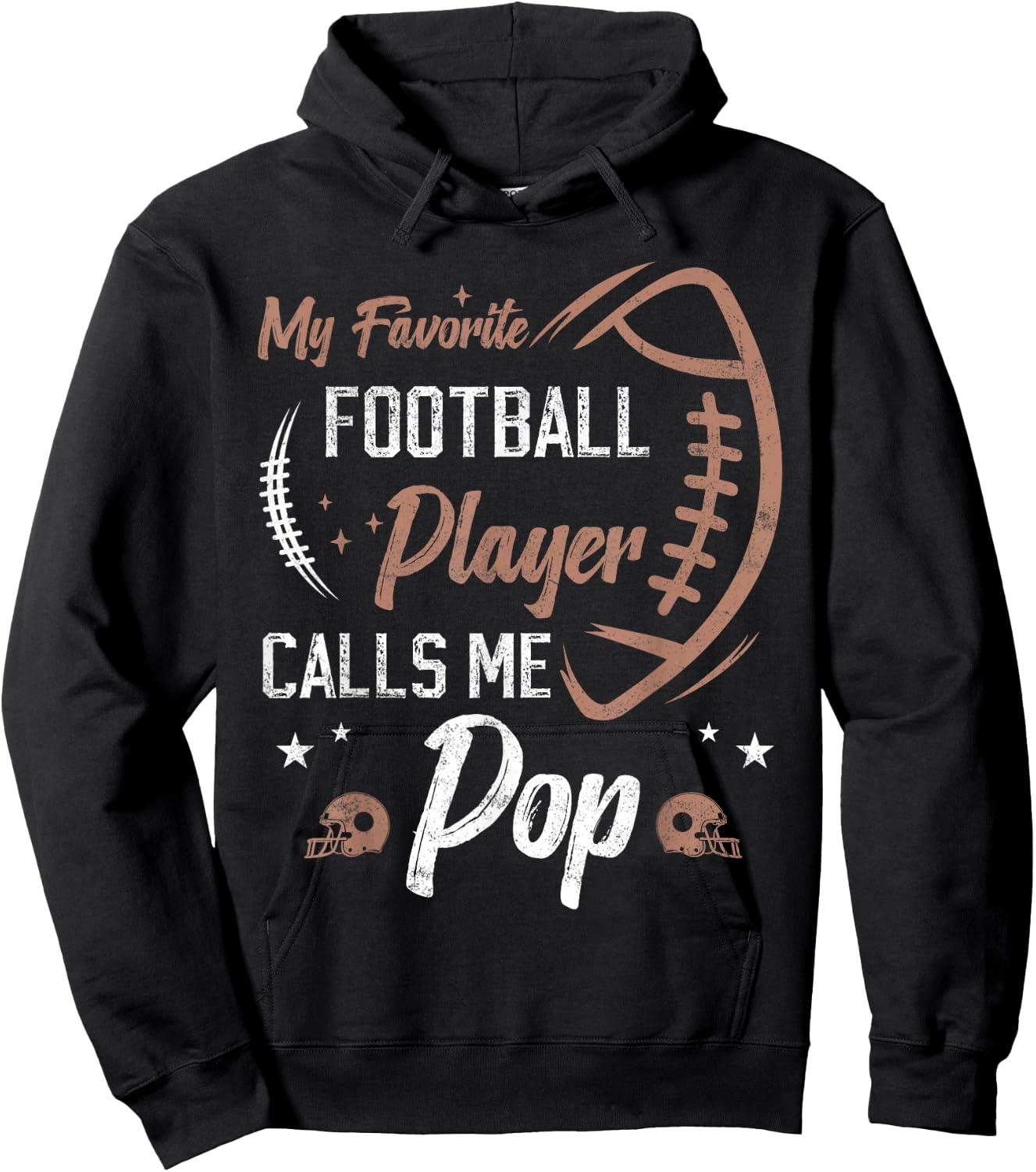my favorite Football player calls me pop Football dad Hoodie - Hoodie | Black