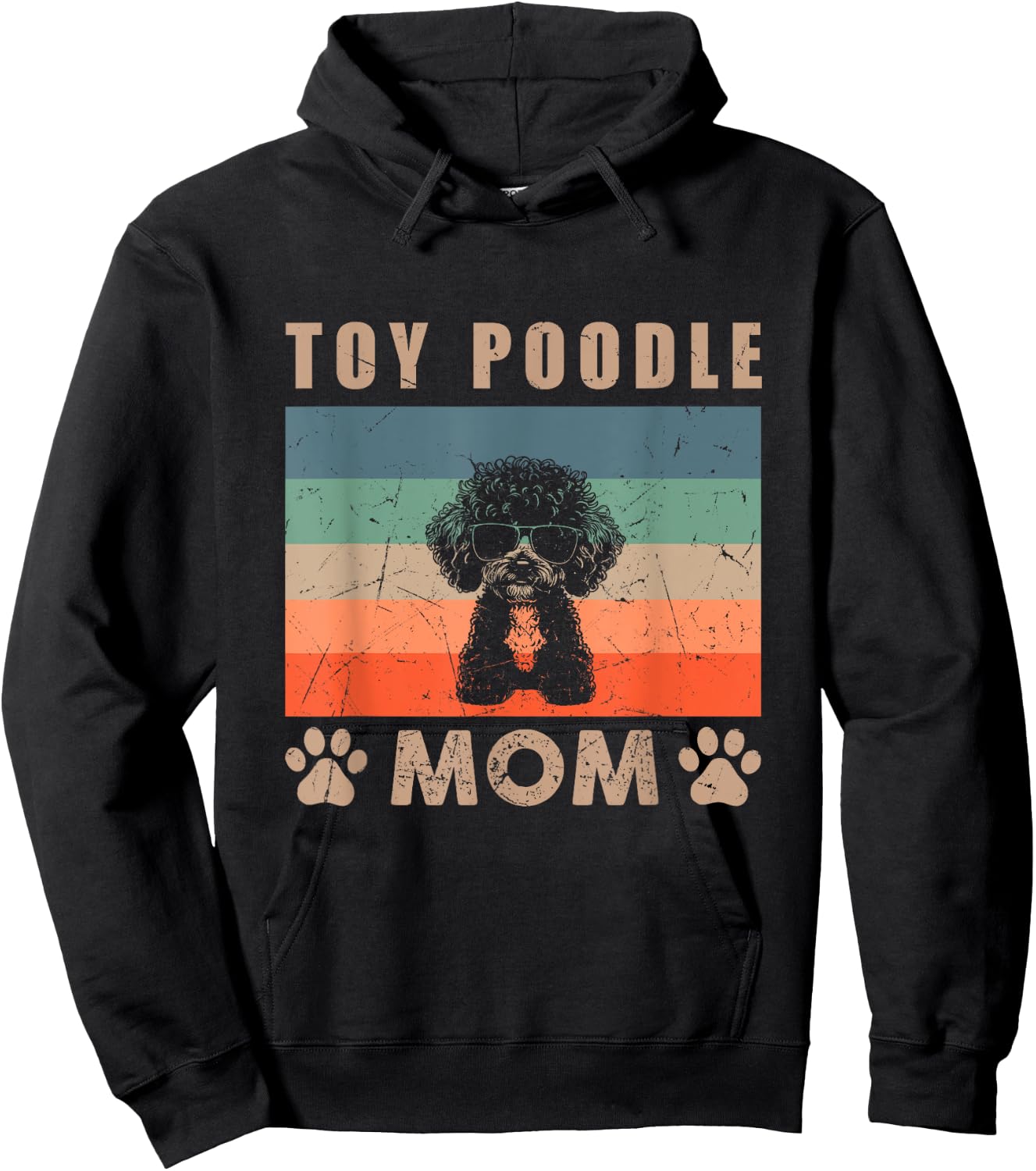 Vintage Toy Poodle Mom Gifts Funny Dog Mom Lover Mothers Day Women Kids Hoodie - Hoodie | Black