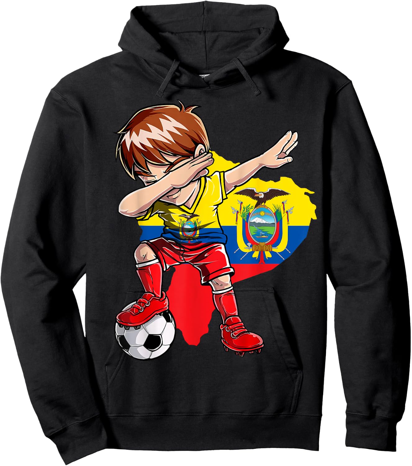 Dabbing Soccer Colombia Jersey Boy Colombian Boys Football Hoodie - Hoodie | Black