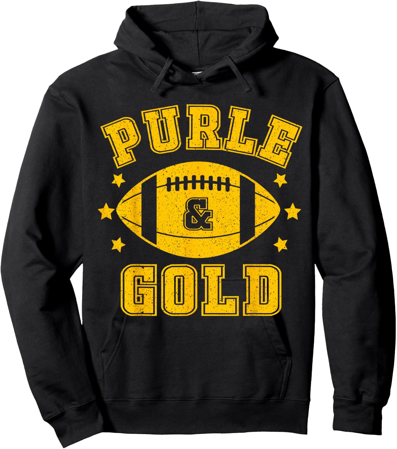 On Gameday Football We Wear Purple And Gold School Spirit Hoodie - Hoodie | Black