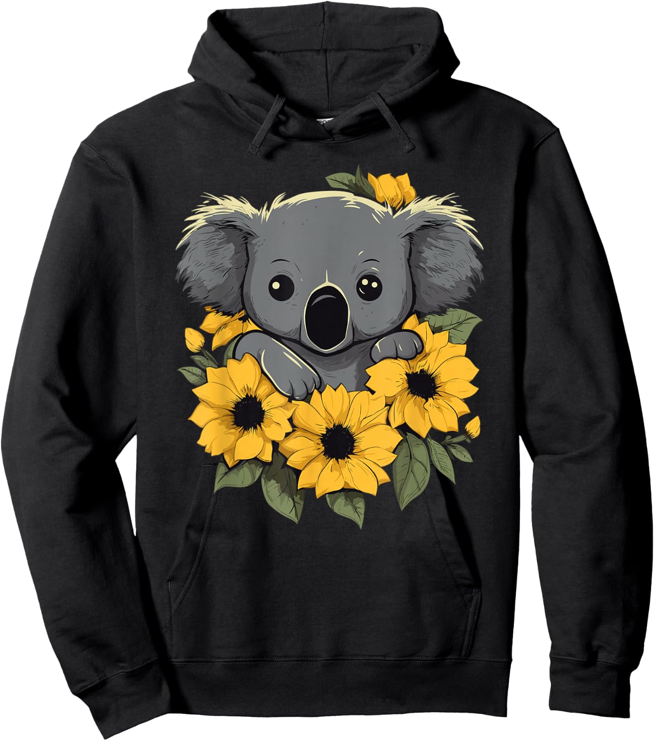 Koala Bear Sunflower Art Koalas Lover Men Hoodie - Hoodie | Black
