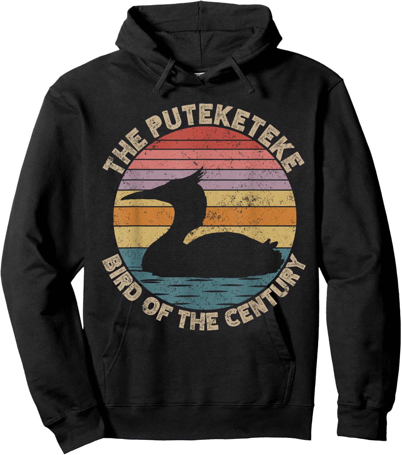 Puteketeke New Zealand's Bird Of The Century Vintage Hoodie - Hoodie | Black