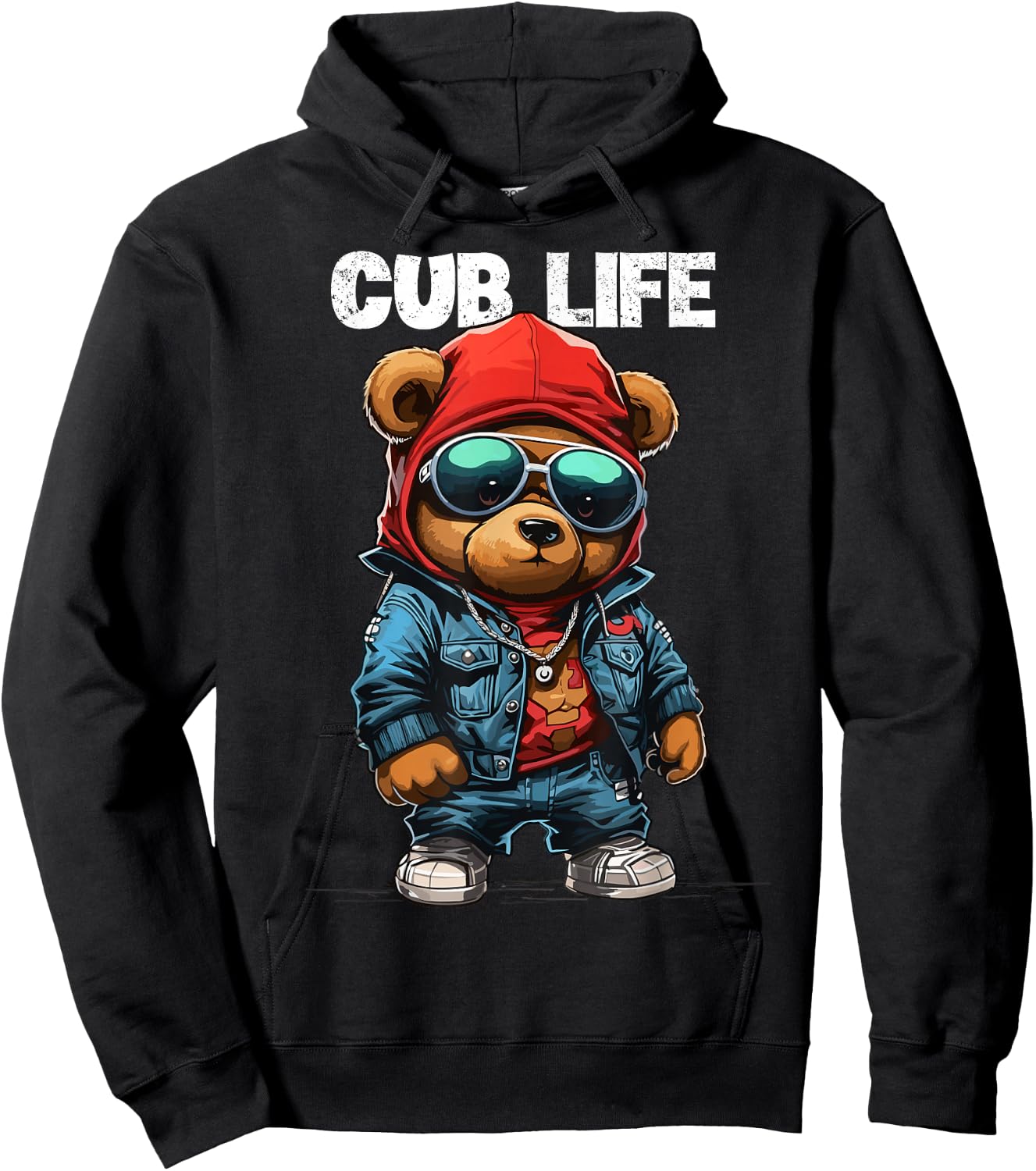Cub Bear Life Funny Teddy Bear Stuff Women Thug Hoodie - Hoodie | Black