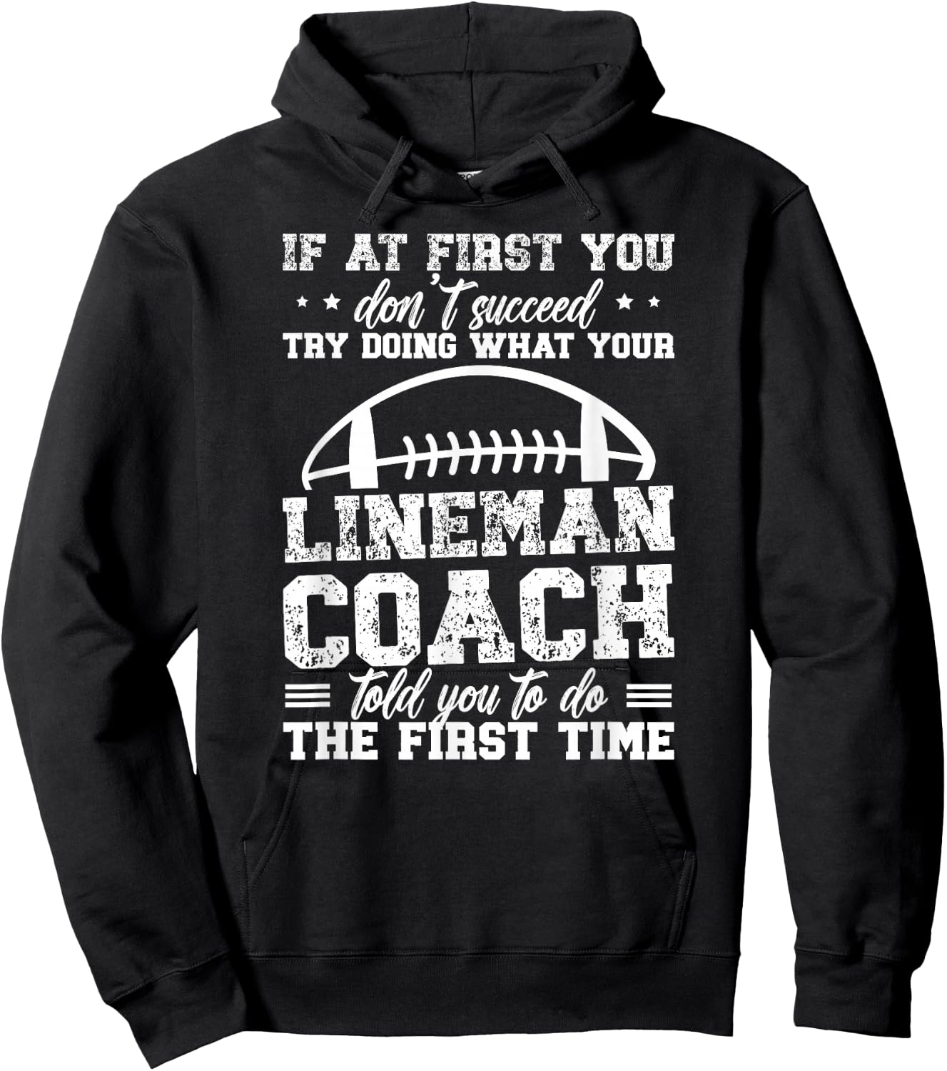 Football Lineman Coach Funny Coach Of A Football Lineman Hoodie - Hoodie | Black