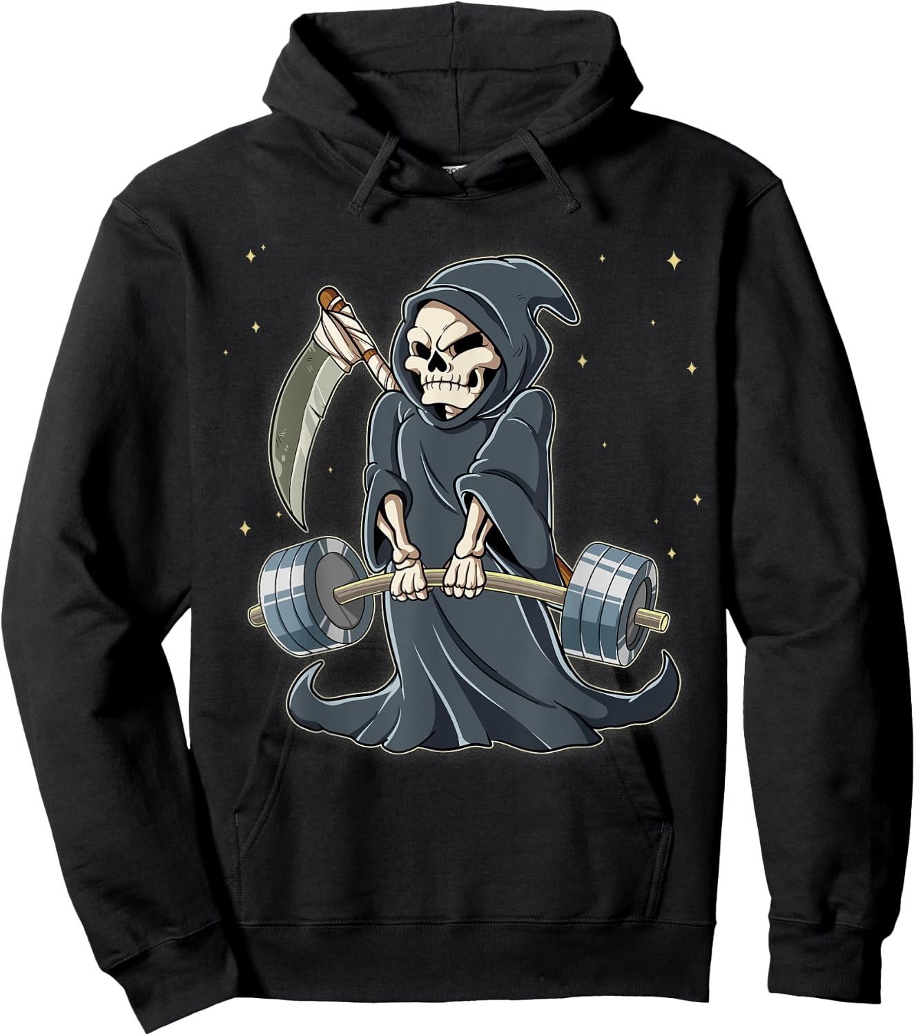 Grim Reaper Gym Weight Training Deadlift Hoodie - Hoodie | Black